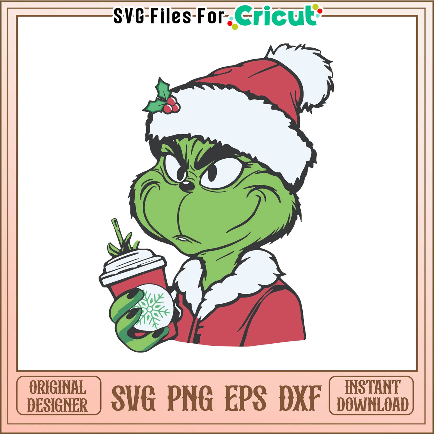 Grinch boujee christmas santa vibe svg, the cartoon grinch movie svg