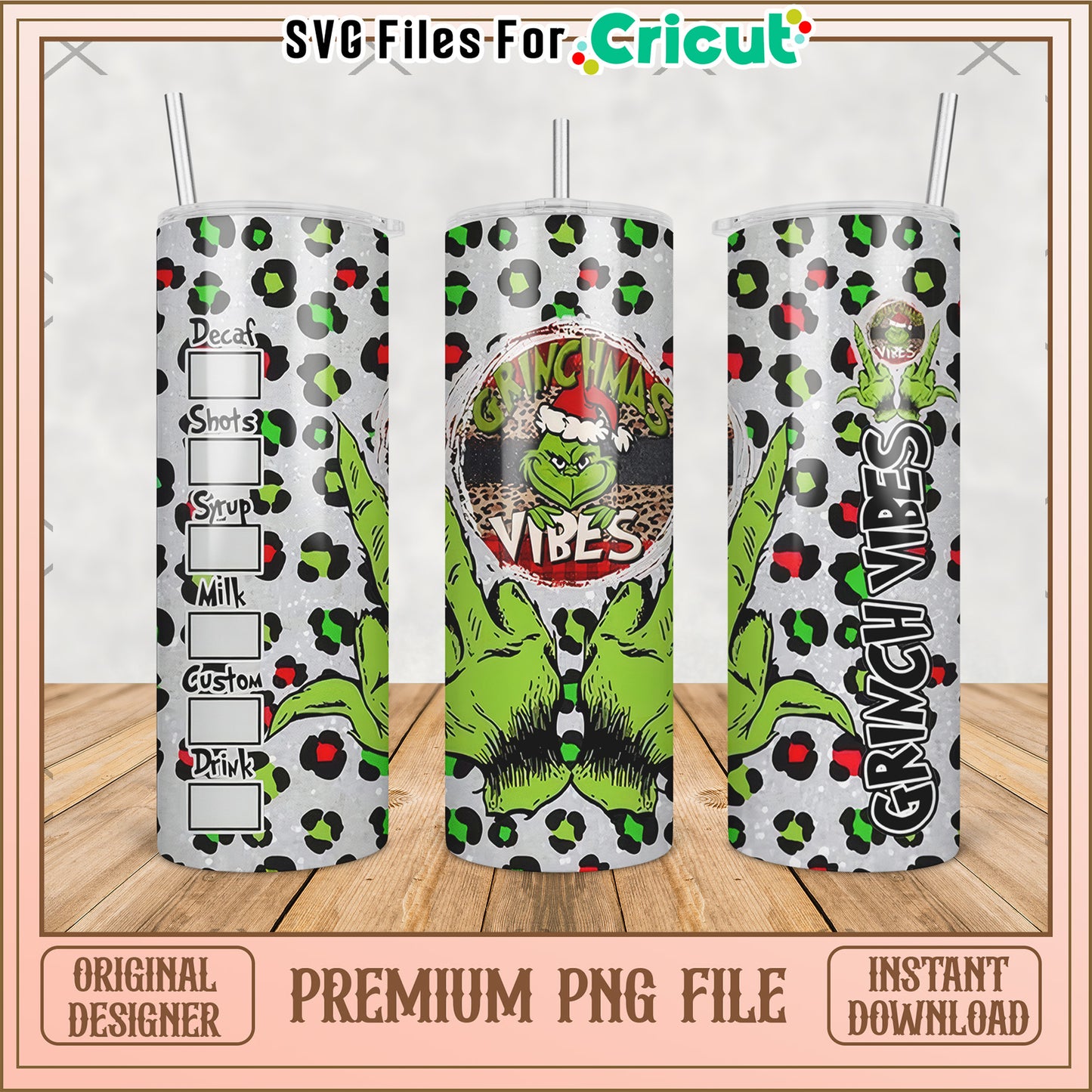 Grinch design tumbler png, grinch movie png, grinch costume png