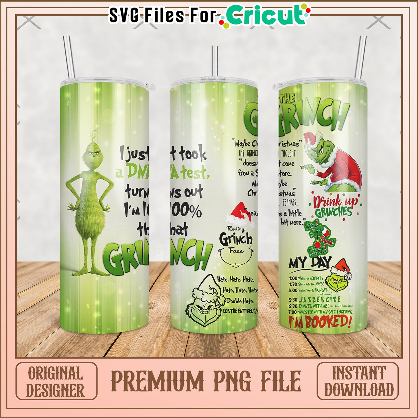 Grinch just take a dna test tumbler png, baby grinch png, grinch christmas tree png