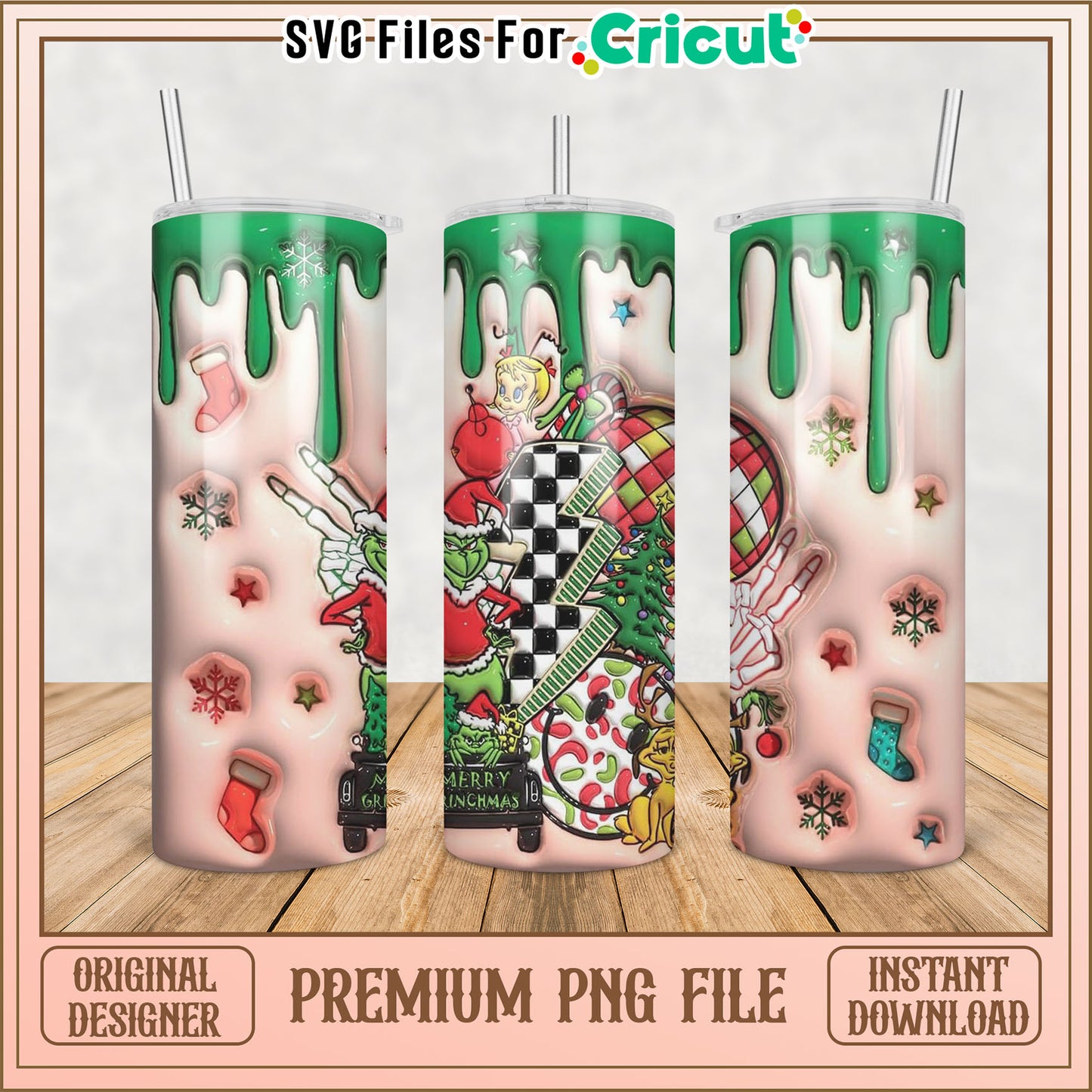 Grinchmas Christmas Tumbler PNG