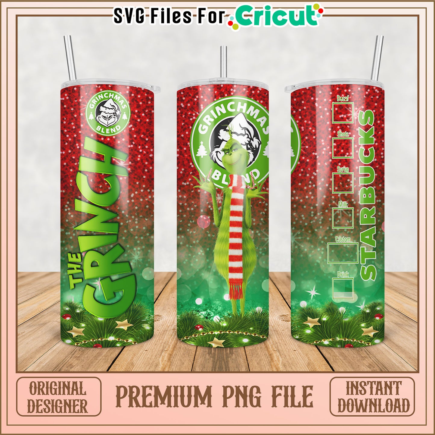 Grinchmas Starbucks Tumbler PNG
