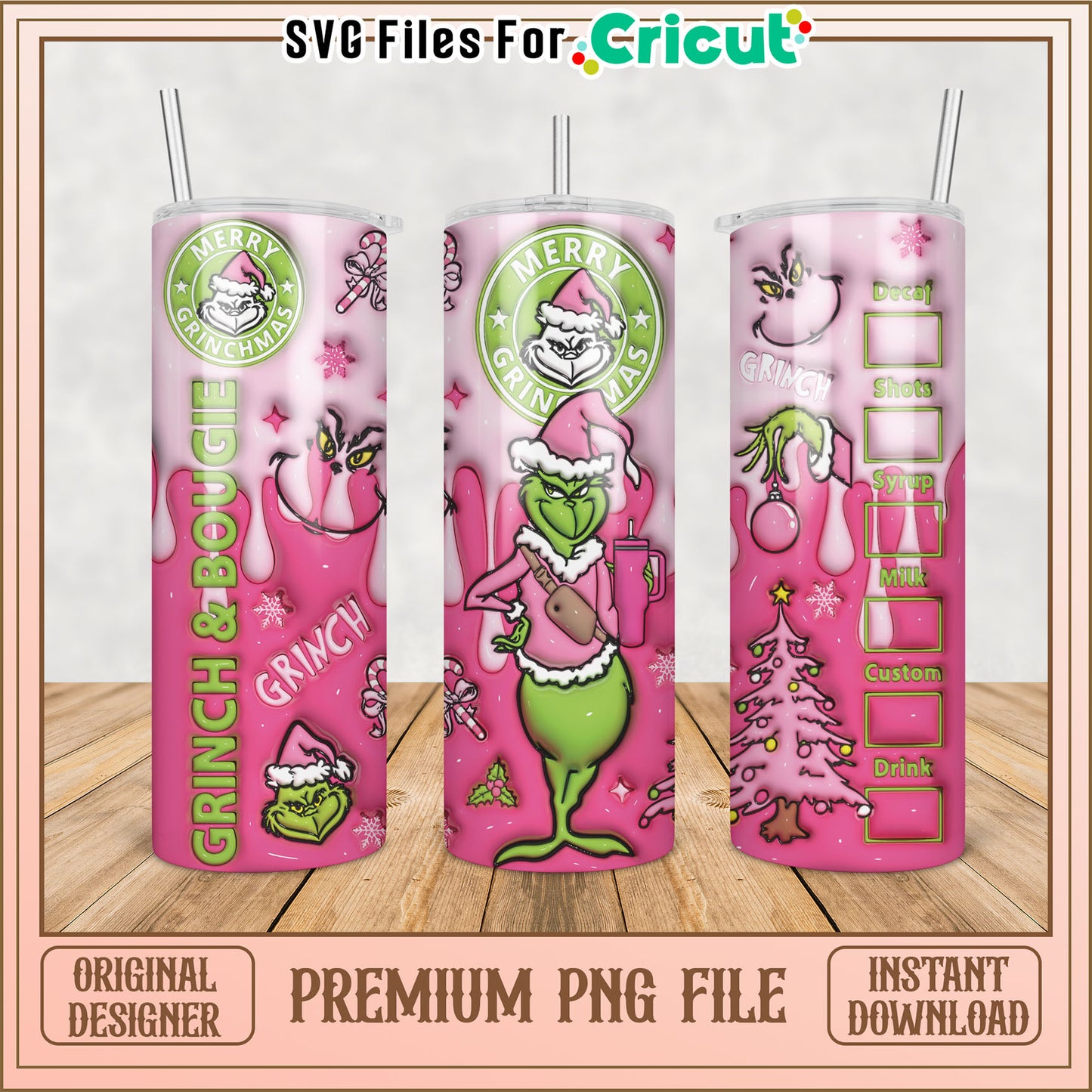 Grinchmas Tumbler PNG Sublimation Design
