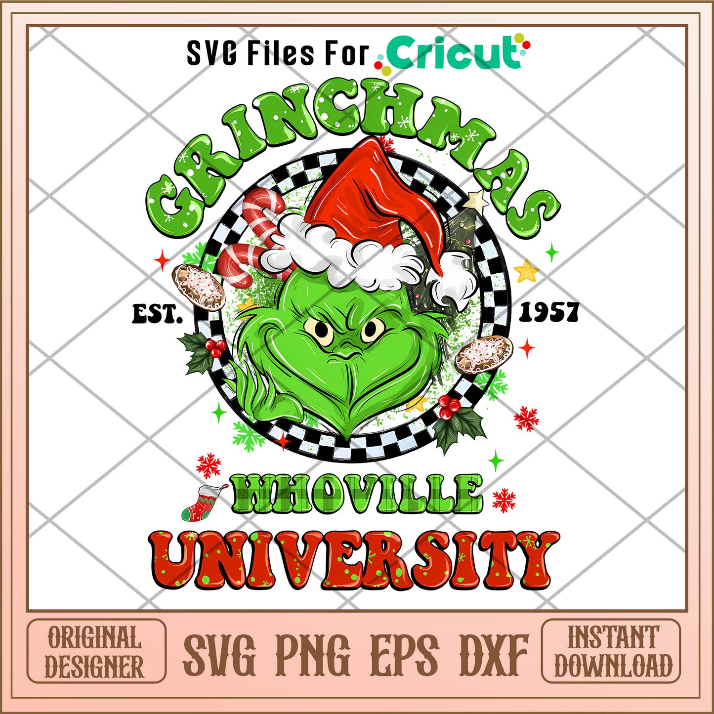 Grinchmas Whoville University SVG, grinch christmas svg