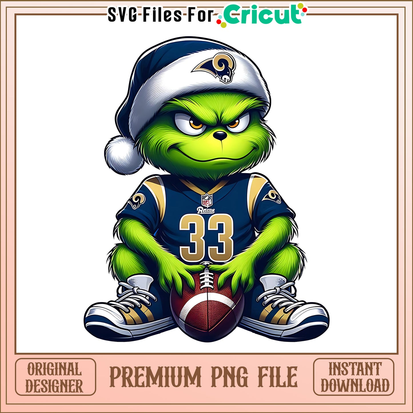 Grinch player football Rams png, Los Angeles Rams png, NFL png