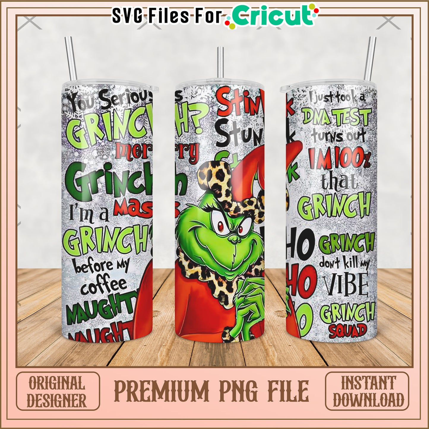 Grinch quotes design tumbler png, baby grinch png, grinch christmas tree png