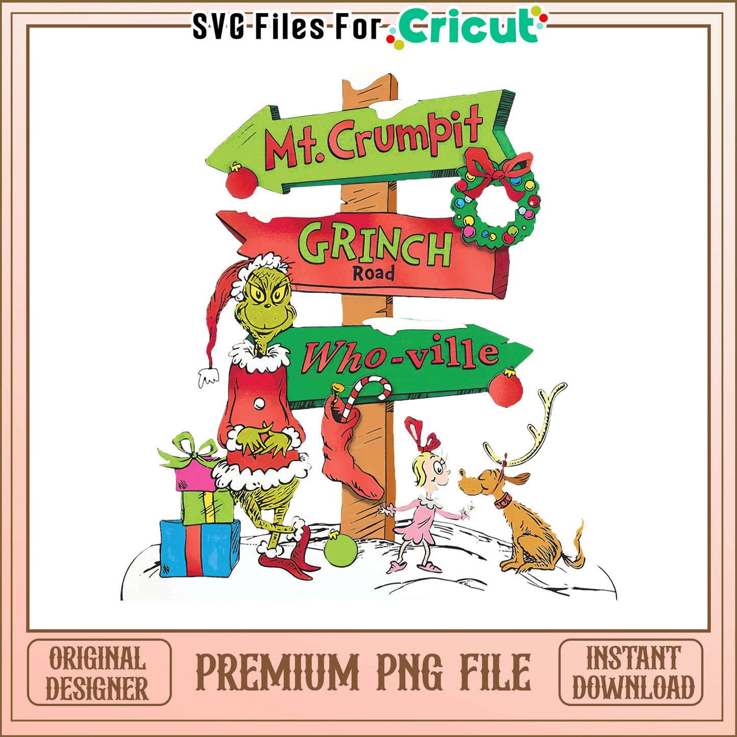 Grinch road png, the grinch who stole christmas png, whoville png