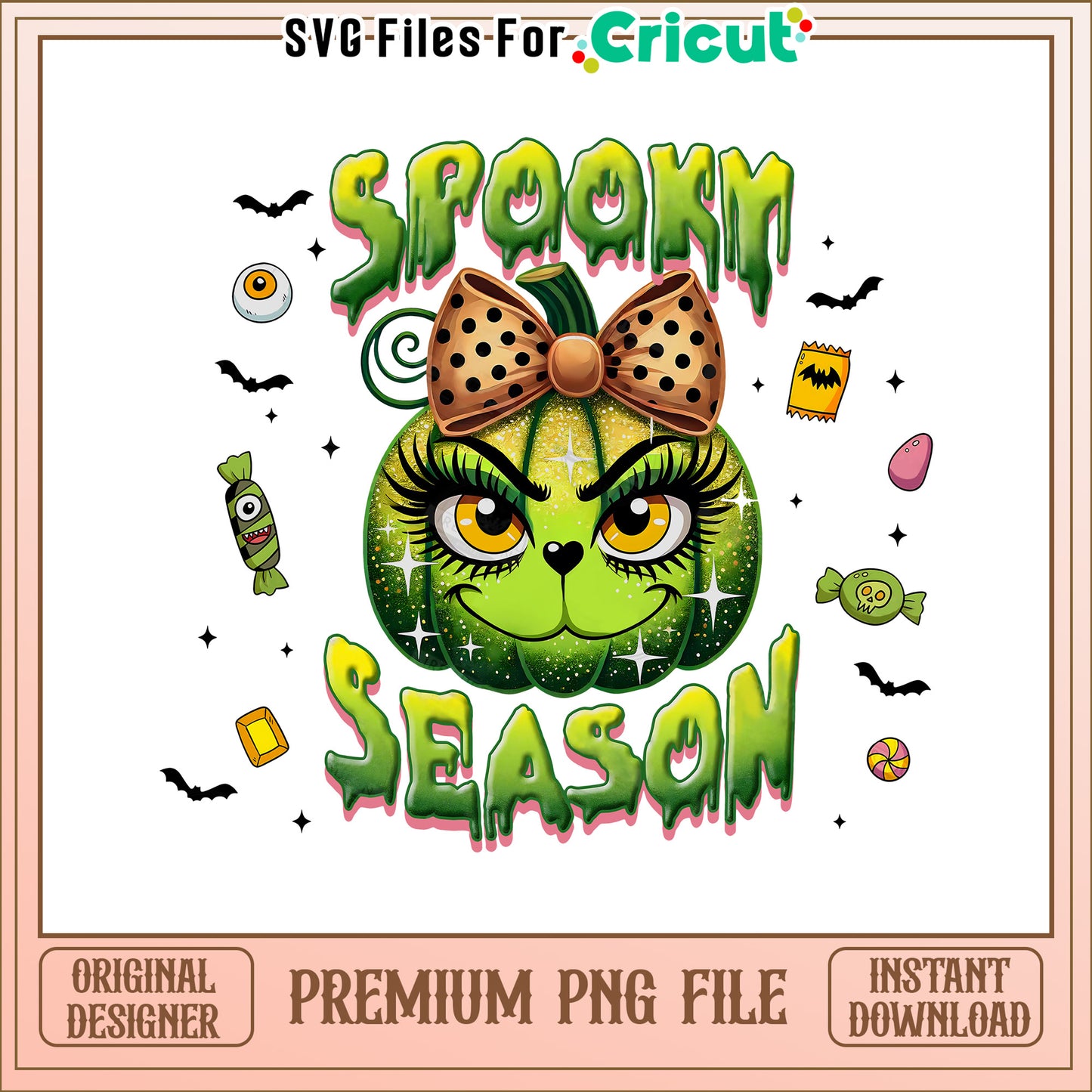 Grinch spooky season leopard png, grinch christmas ornaments png