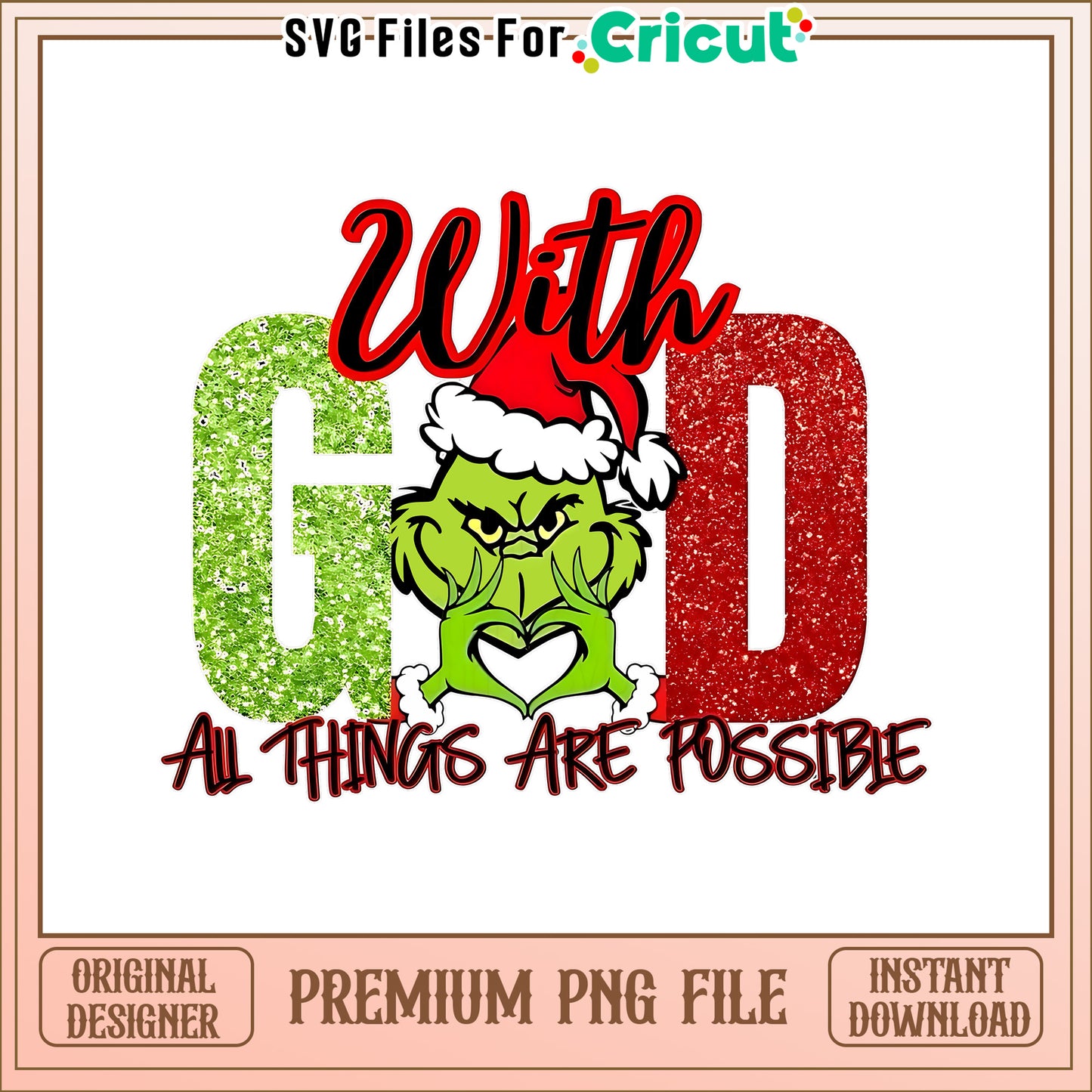 Grinch with God all things are possible png, the grinch pictures cartoon png