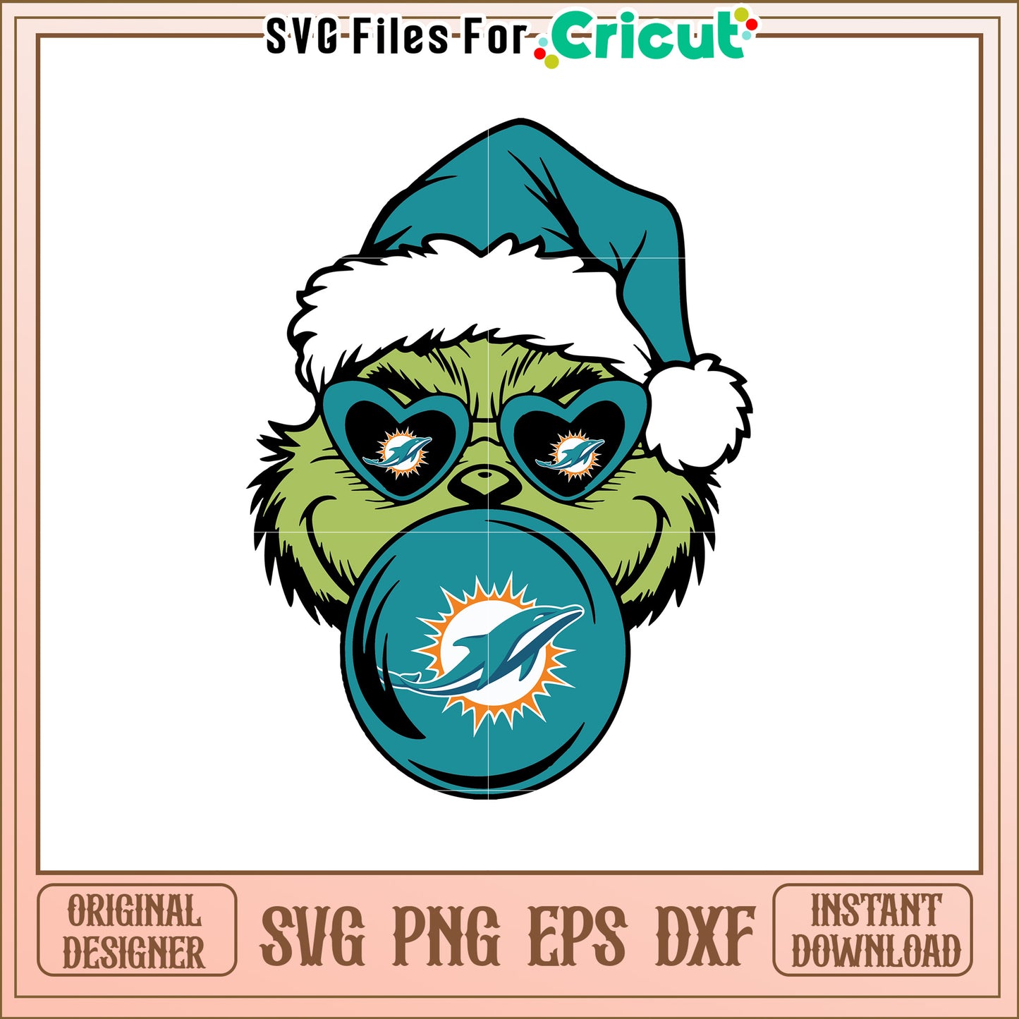 Grinch with Miami Dolphins SVG Design for Fans