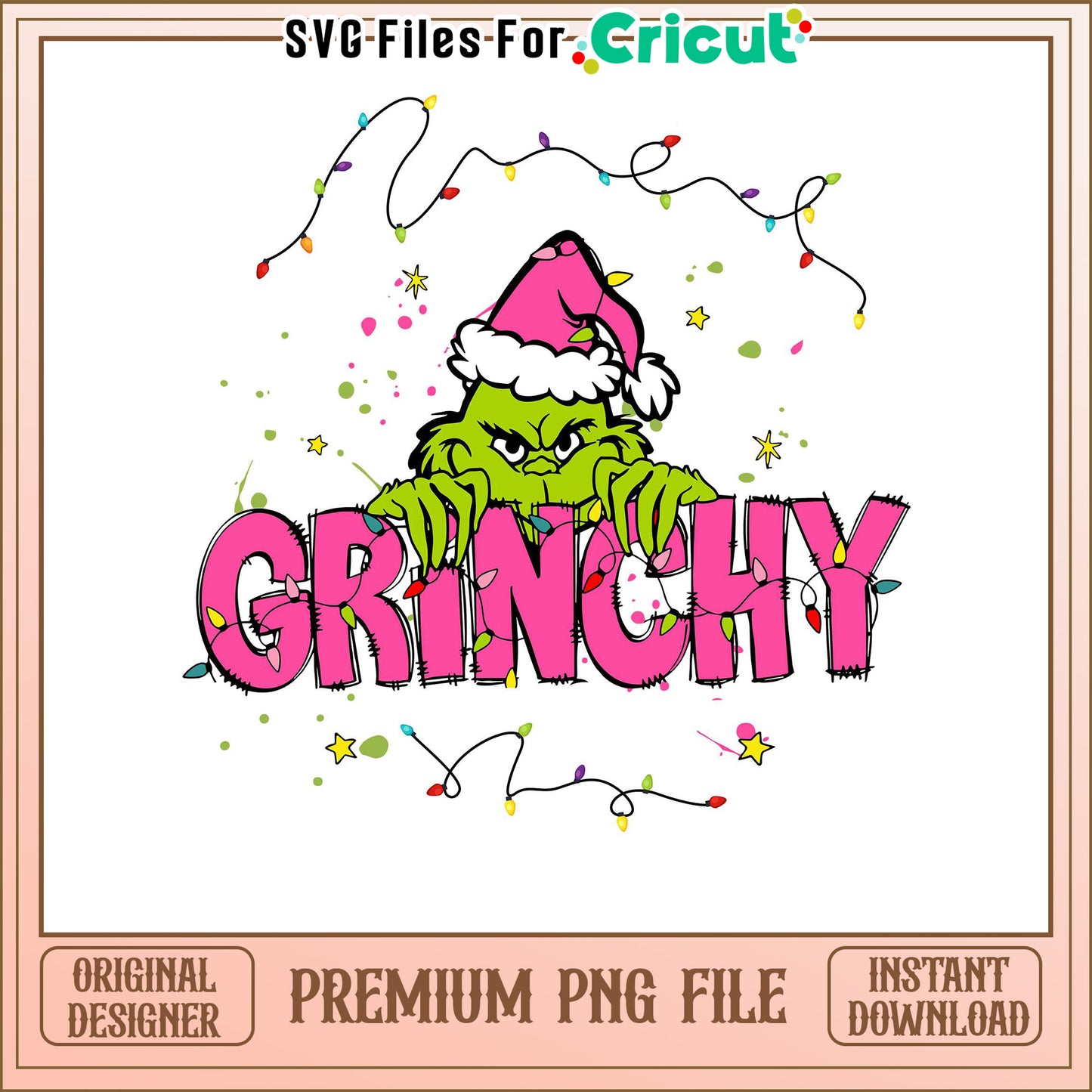 Grinchy Christmas Design for Cricut, Premium PNG File Download