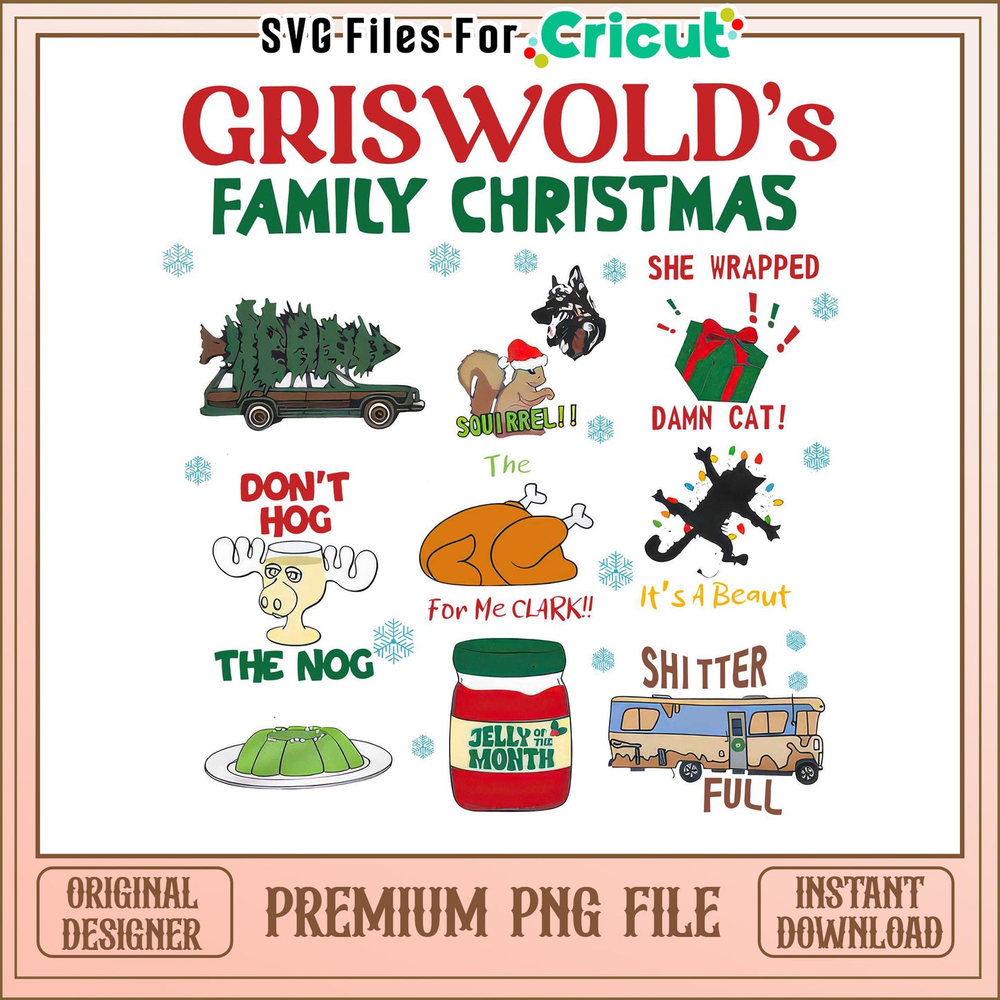 Griswold's Family Christmas PNG, festive designs for Cricut projects