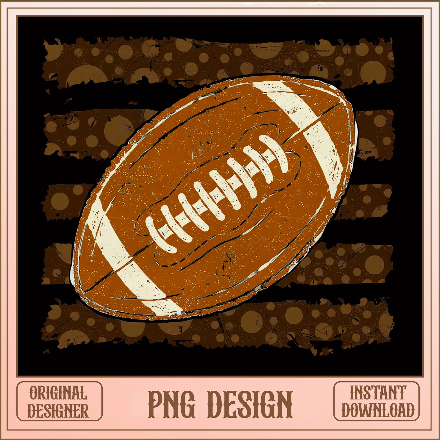 Grunge Football PNG, Retro Football Sublimation, Football PNG