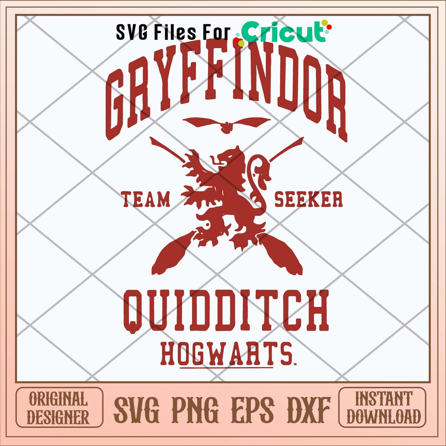 Gryffindor Team Seeker Quidditch Hogwarts Svg
