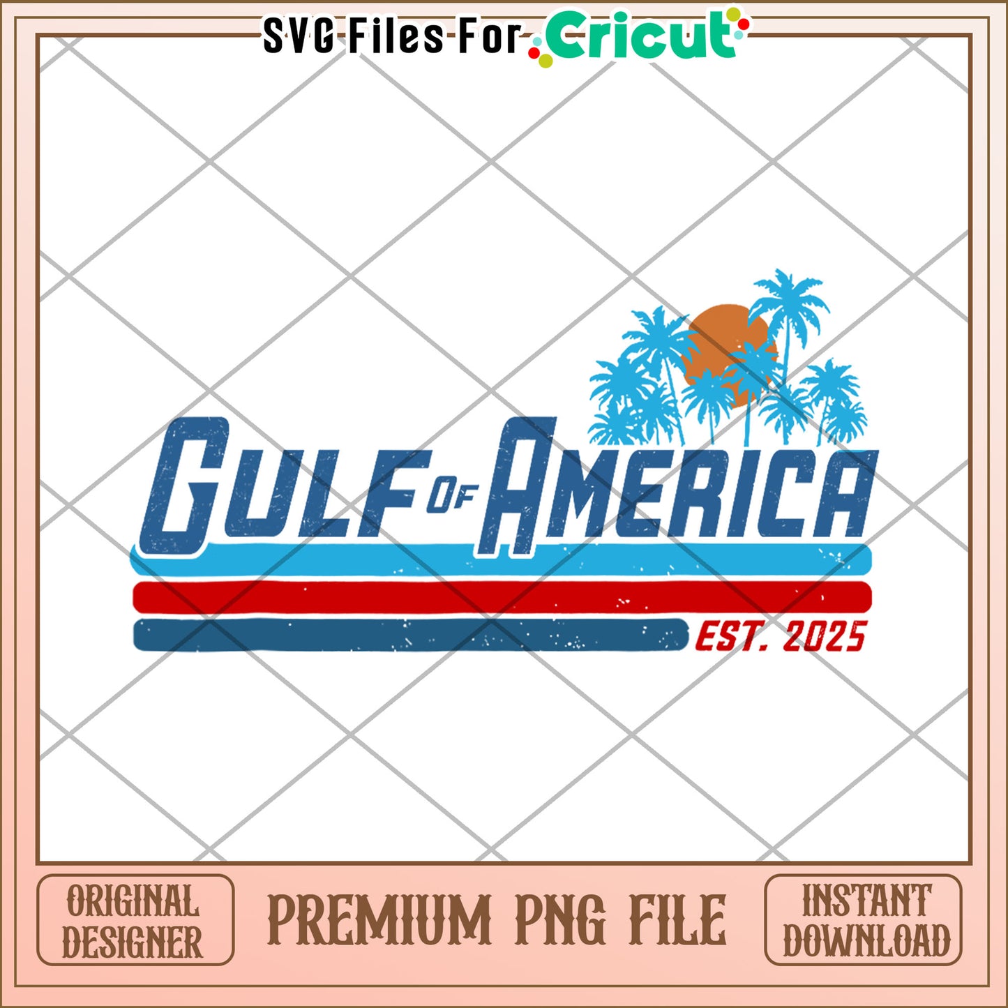 Gulf of America PNG Retro Summer Design