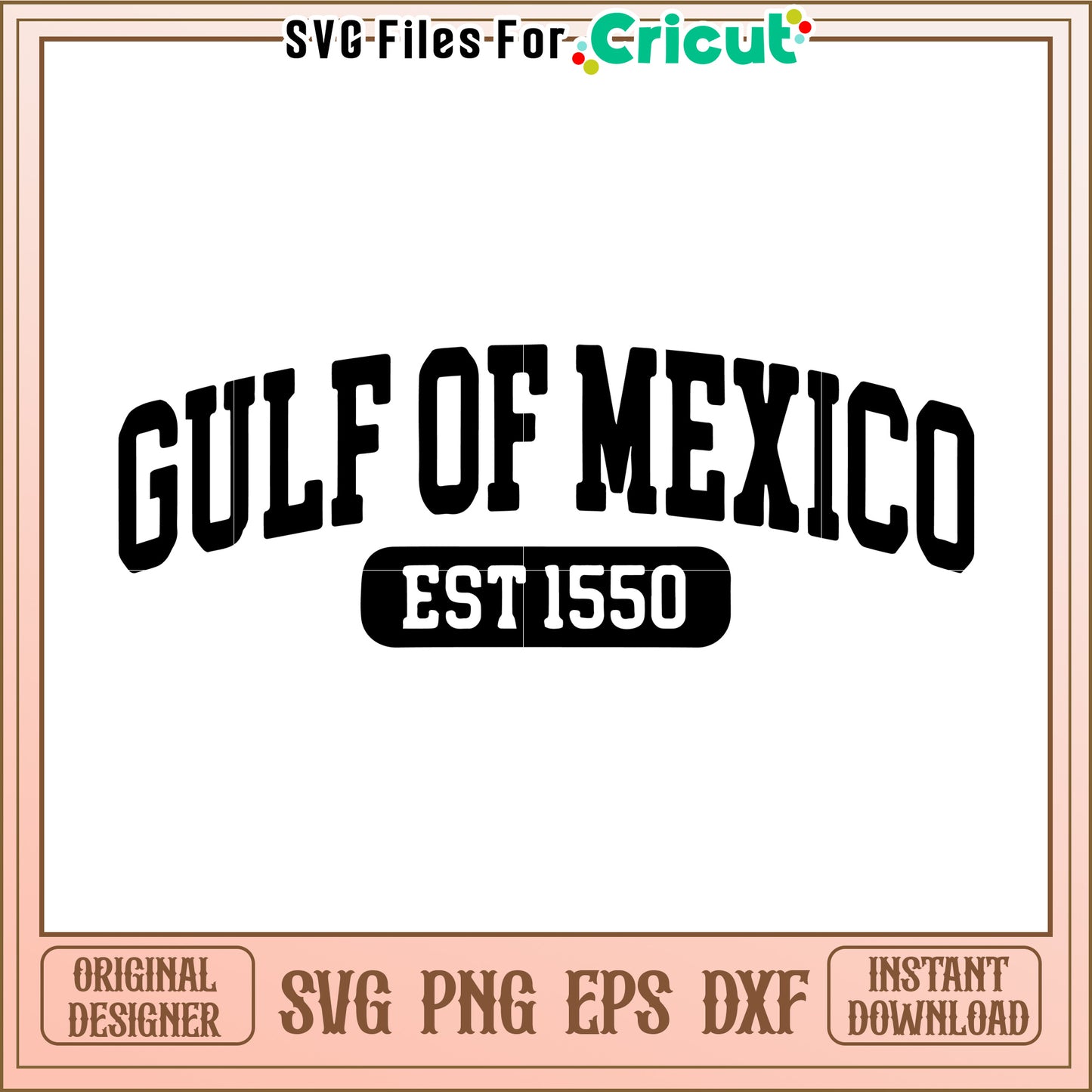 Gulf of Mexico SVG Design Est 1550