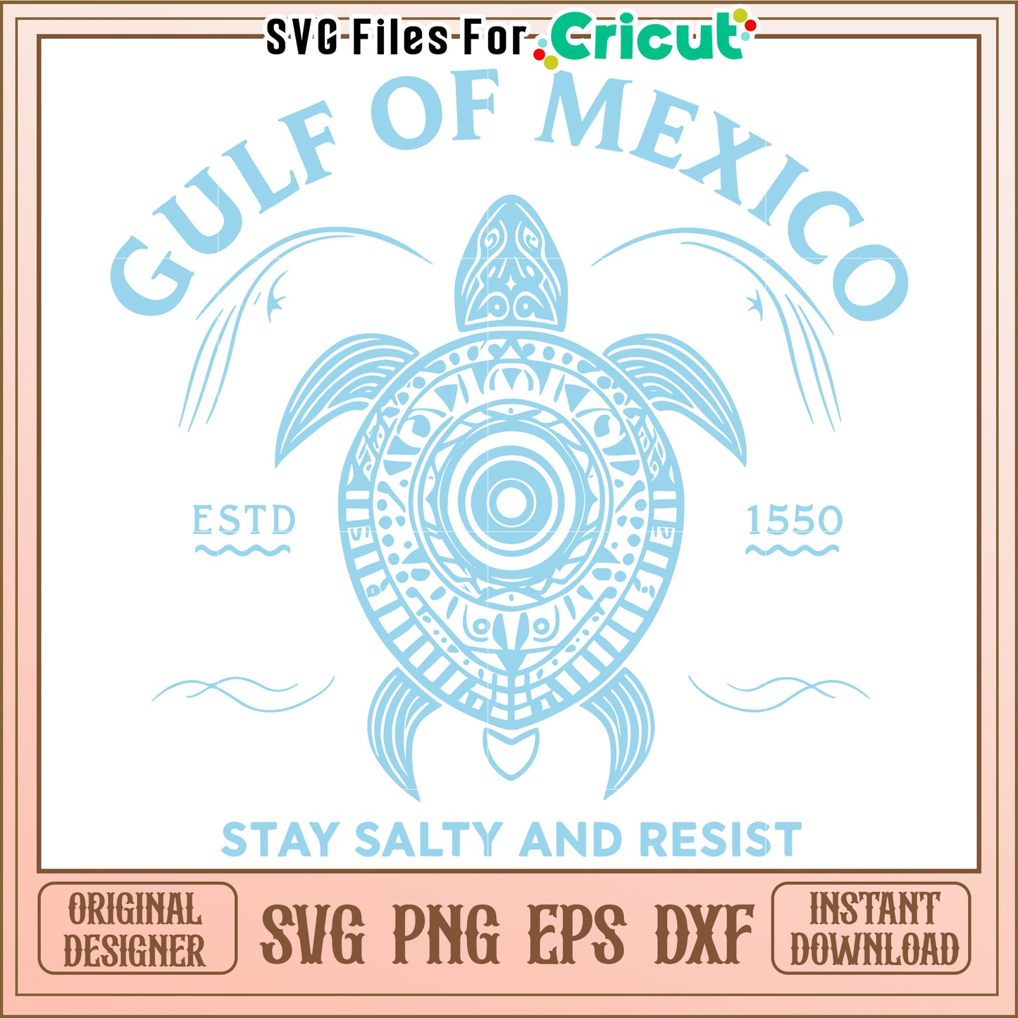 Gulf of Mexico Sea Turtle Design, Stay Salty and Embrace Adventures