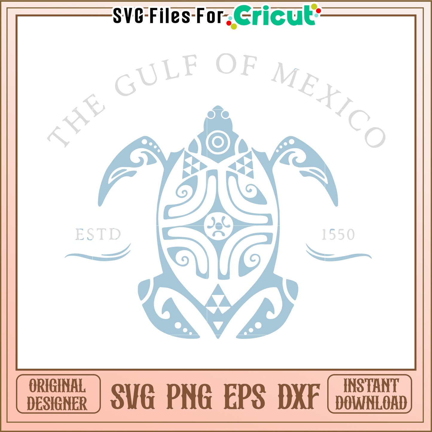 Gulf of Mexico Turtle Design, Stylish SVG Artwork for Decor