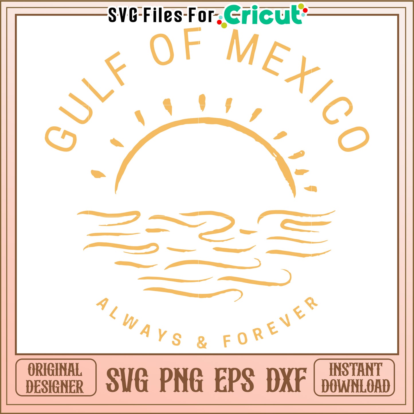 Gulf of Mexico sunset design, perfect for beach lovers and souvenirs