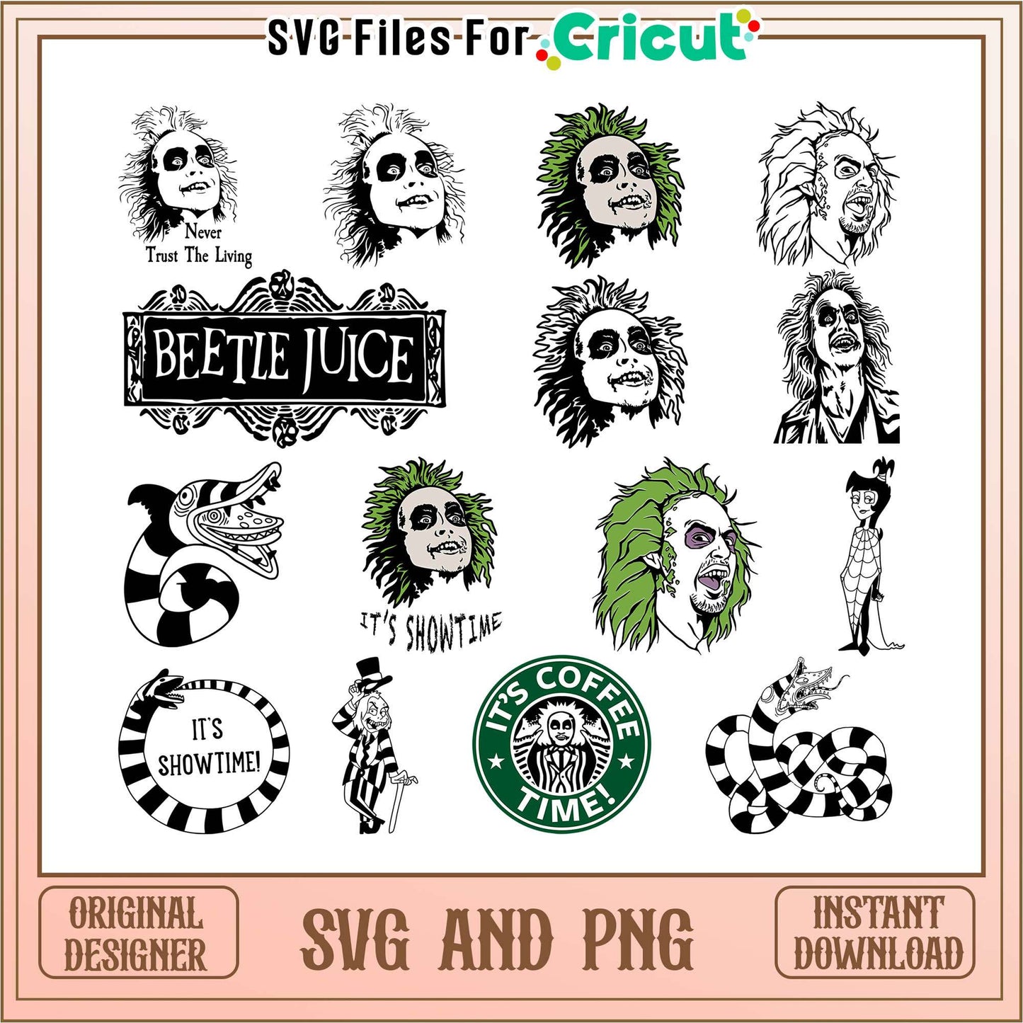 Beetlejuice face halloween bundle svg, beetlejuice face svg