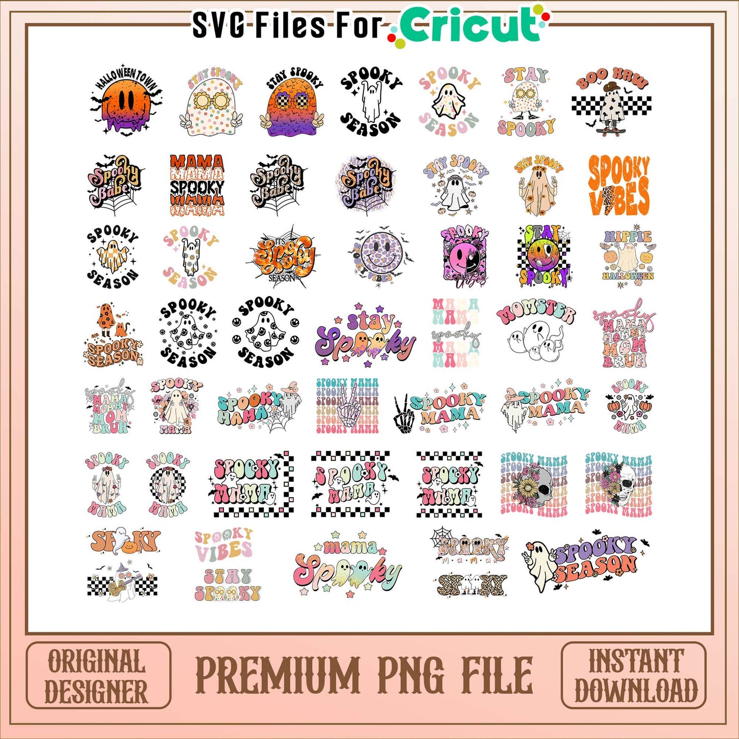 Spooky babe halloween bundle png, spooky halloween png