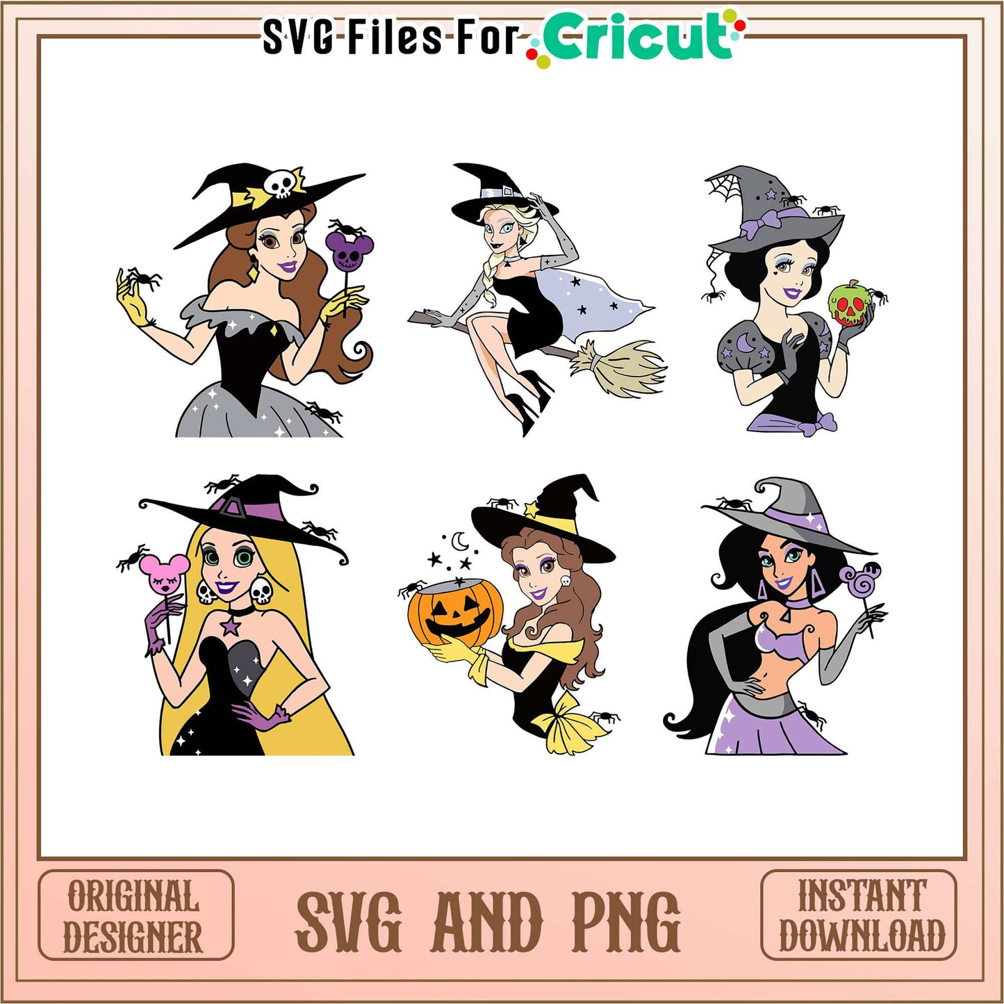 Disney princess halloween bundle svg, disney halloween svg