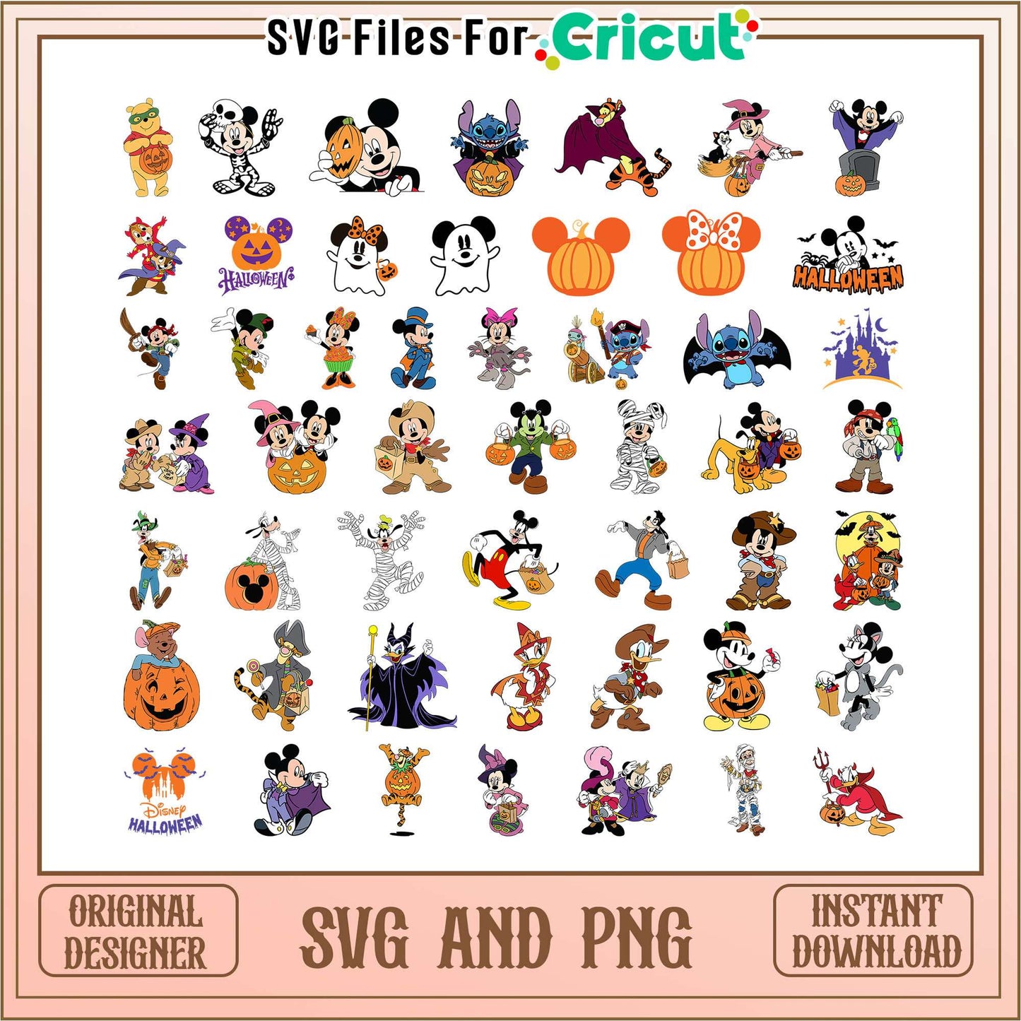 Mickey friends pumpkin halloween bundle svg, mickey and friends halloween svg