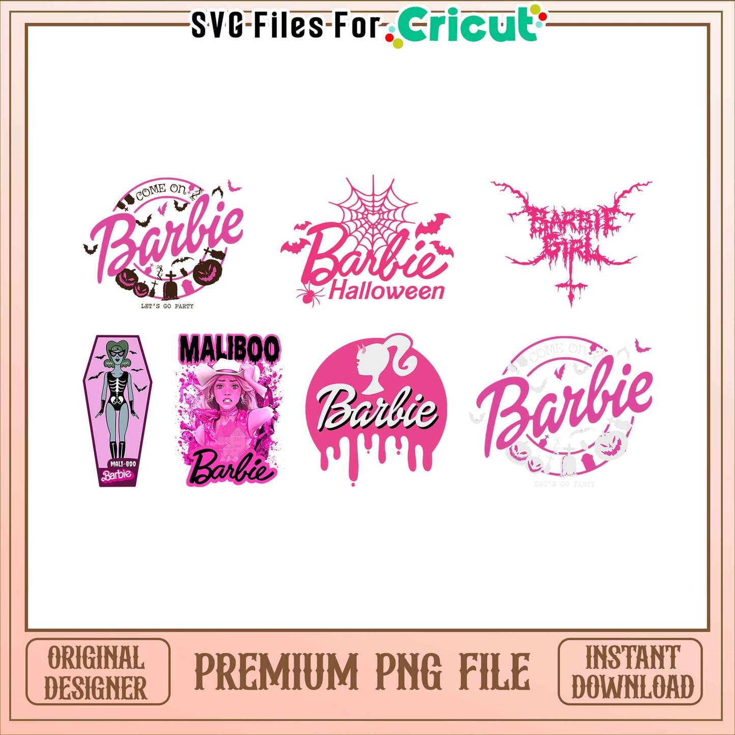 Barbie halloween logo bundle png, halloween barbie png, barbie logo png
