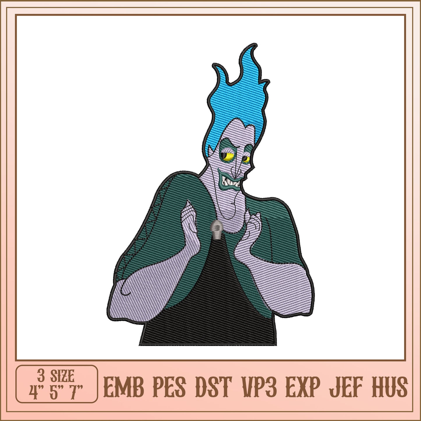 Hades Embroidery Design - 3 Sizes