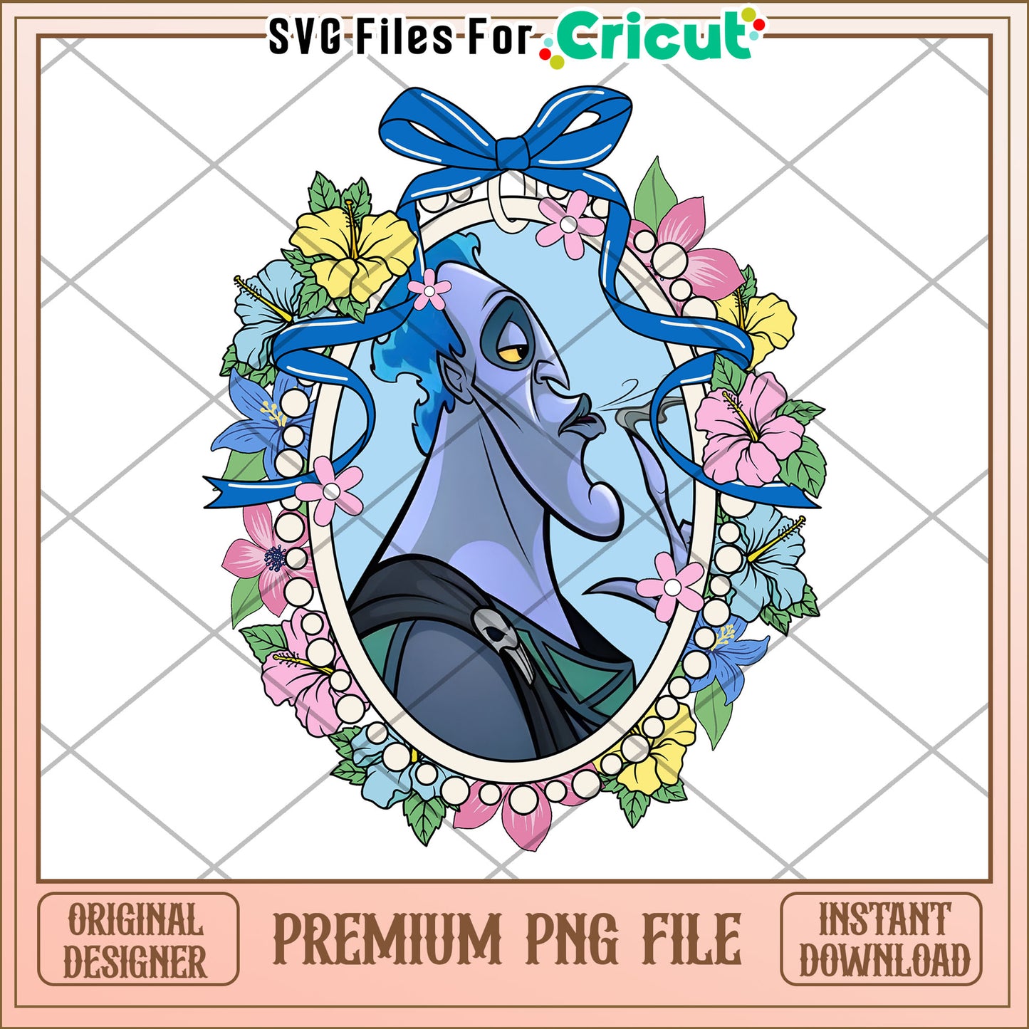 Hades PNG Floral Frame Sublimation