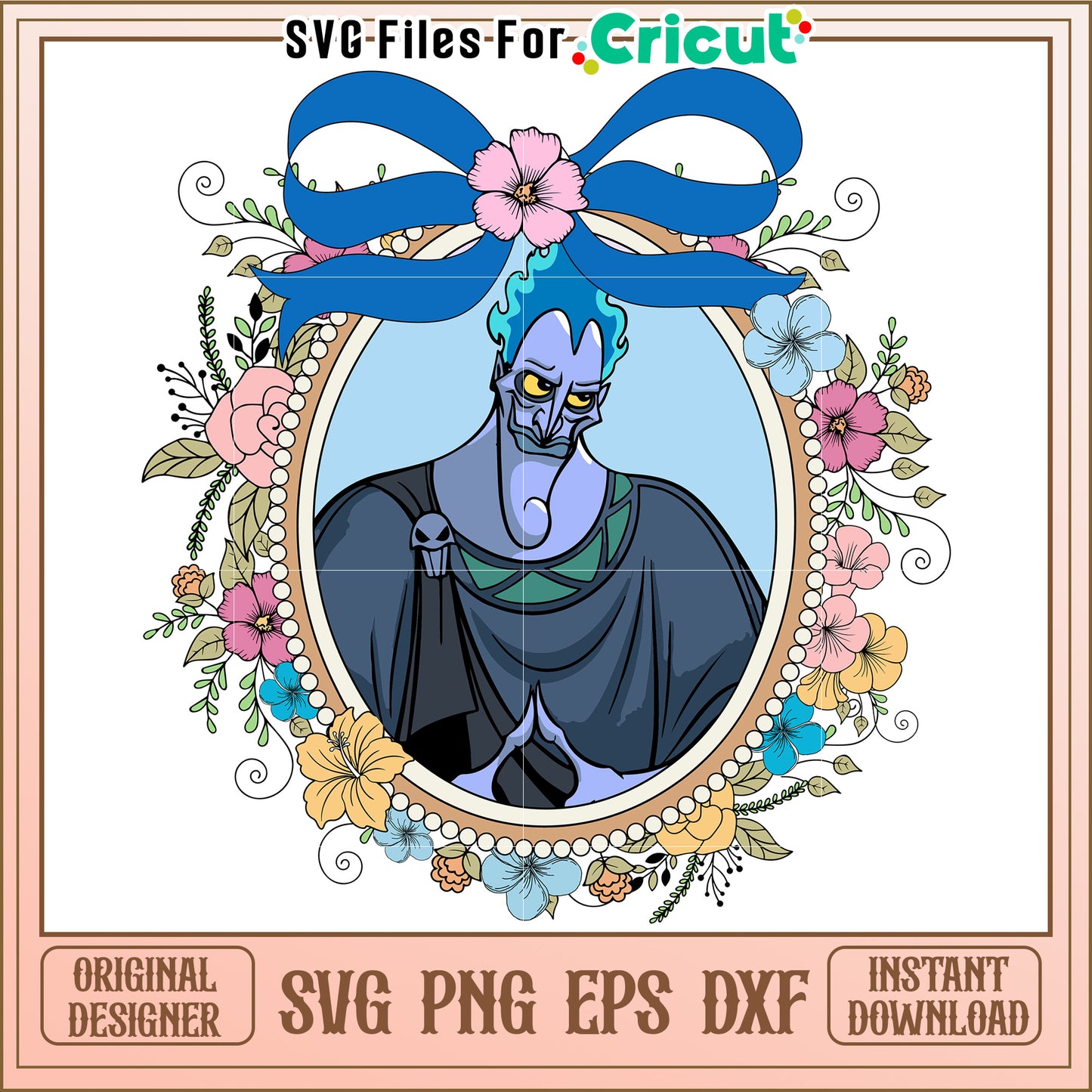 Hades SVG Cricut Files Floral Portrait