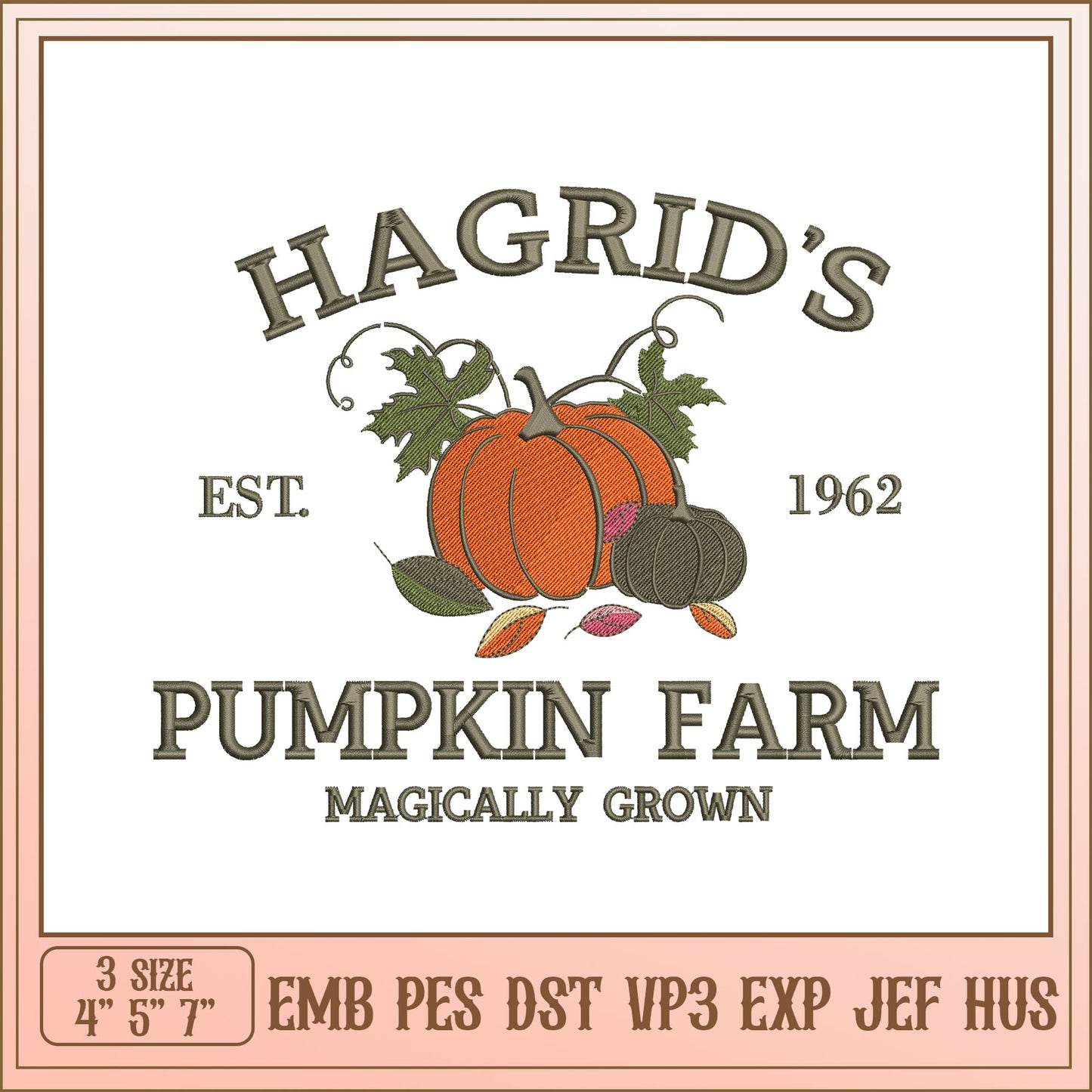 Hagrids Pumpkin Farm Embroidery Design