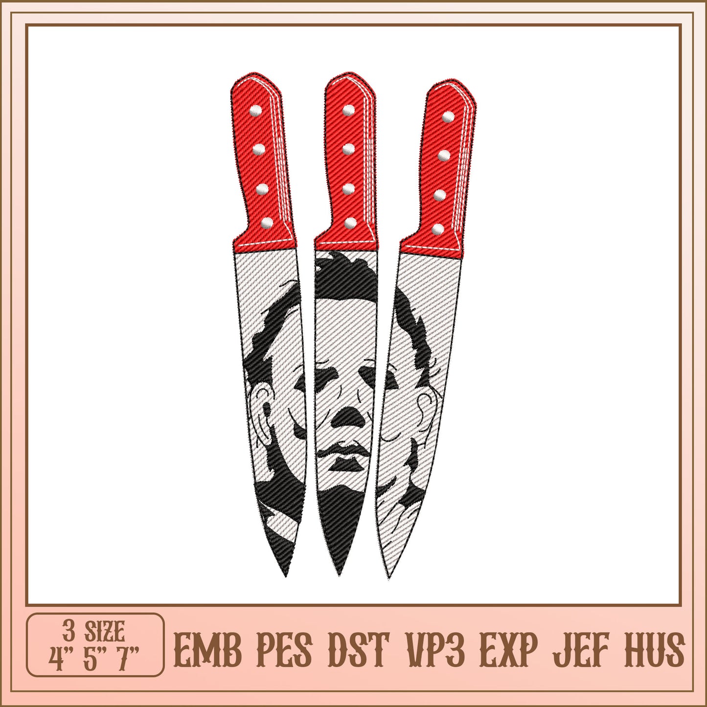 Halloween Knives Embroidery Design