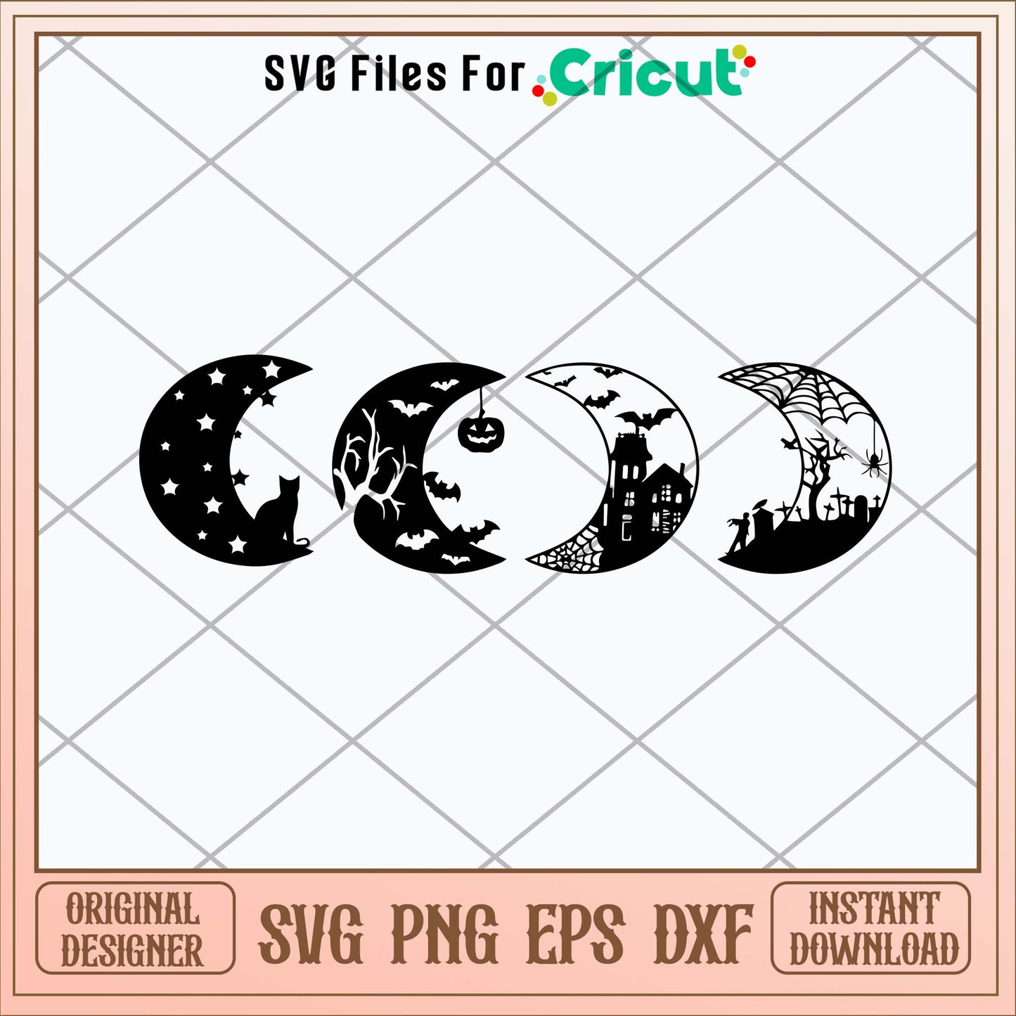 Halloween Moon Scenes Svg