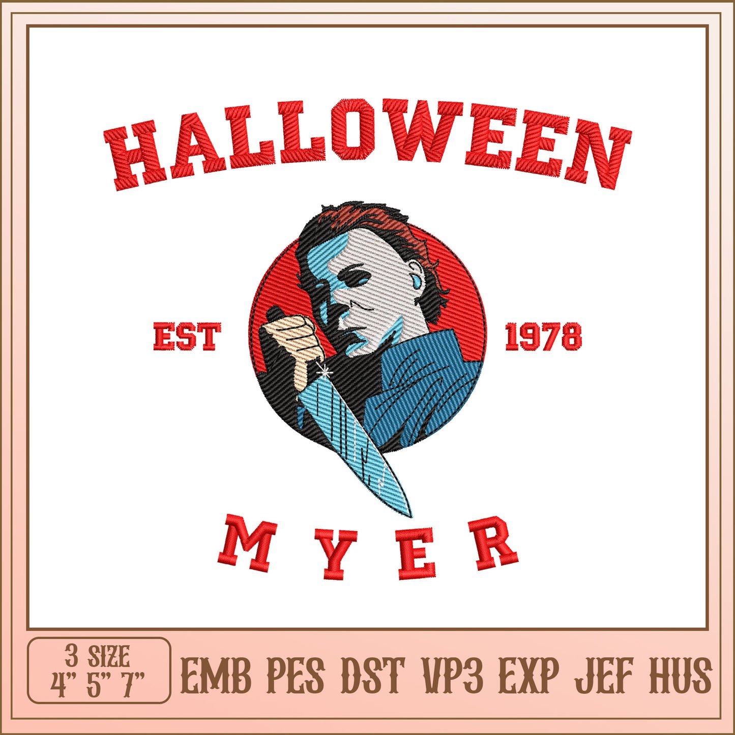 Halloween Myers Embroidery Design