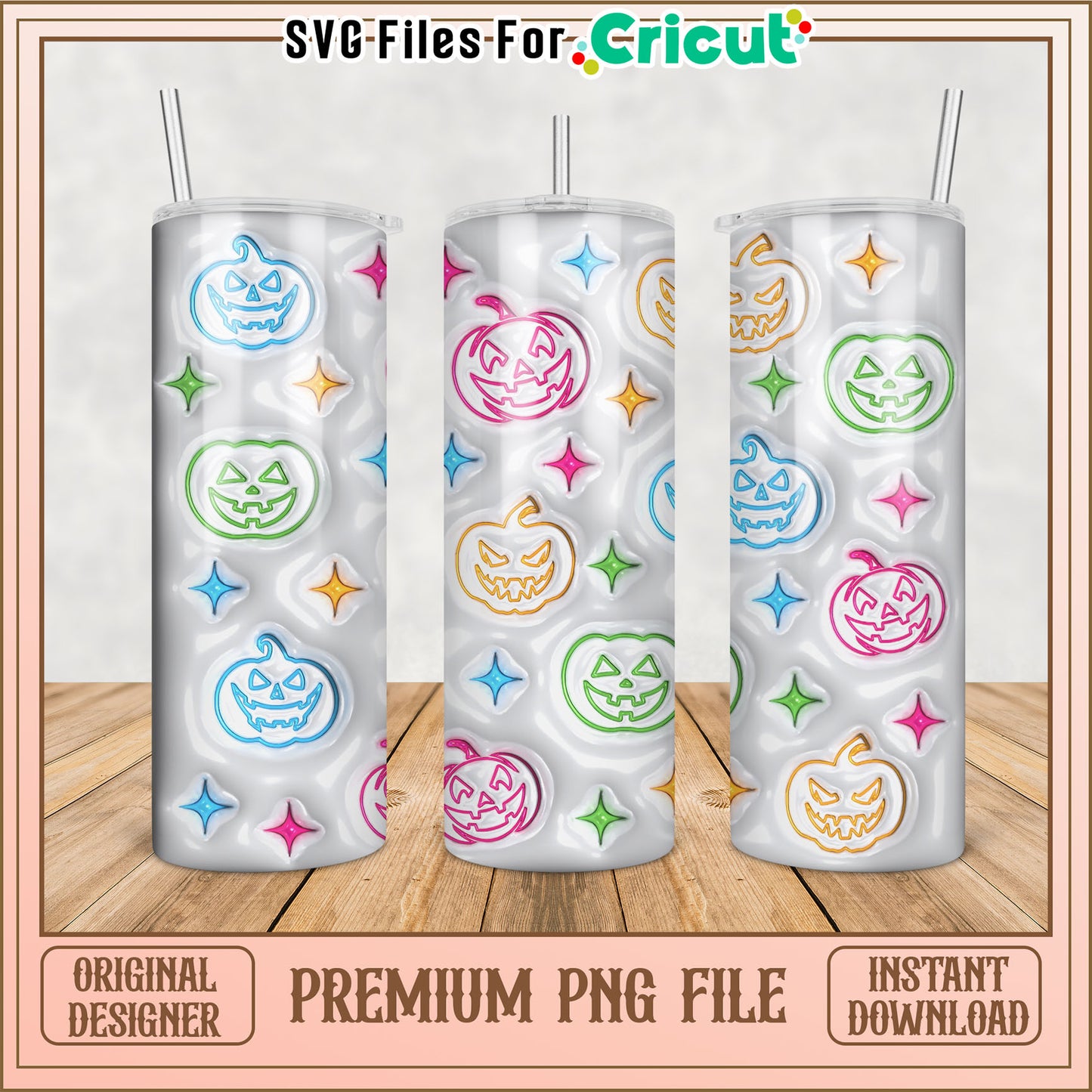 Halloween Pumpkin Tumbler PNG