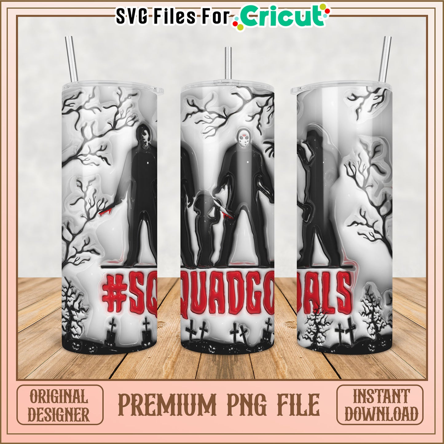 Halloween Squad Goals PNG Tumbler