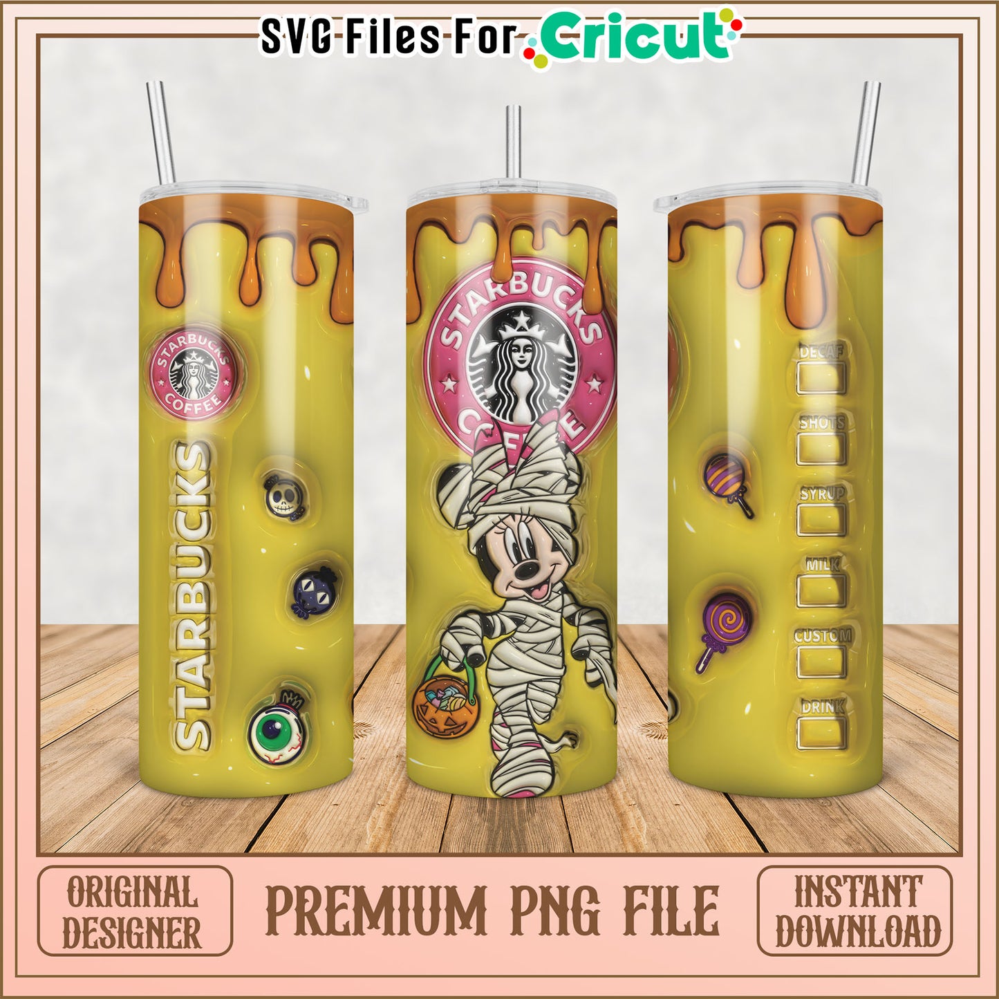 Halloween Starbucks Tumbler PNG Design