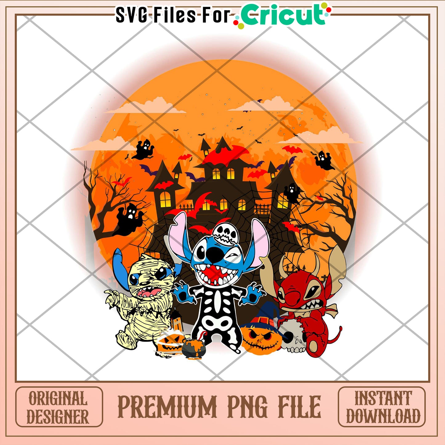 Halloween Stitch PNG Cricut Design