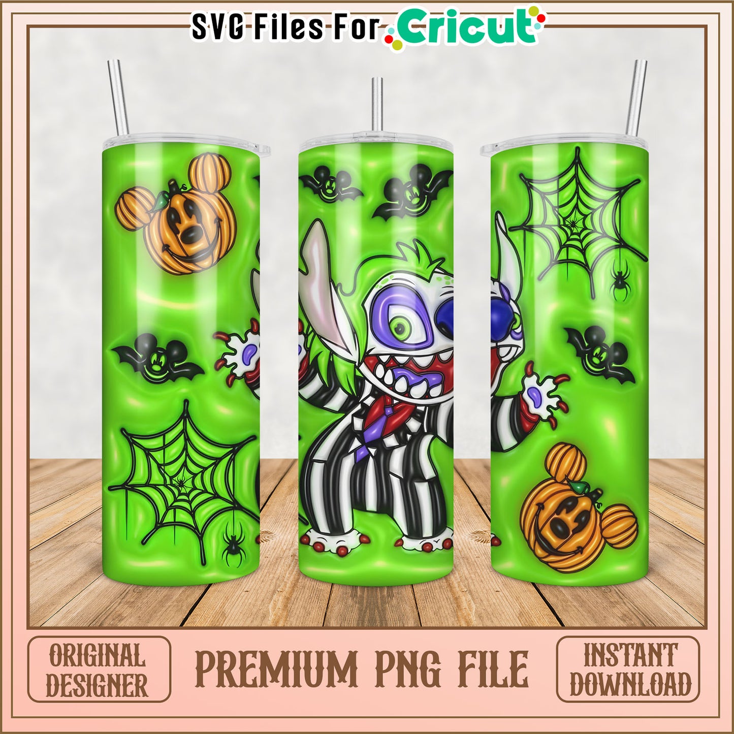 Halloween Themed Tumbler PNG for Cricut Design Projects 64 Characters