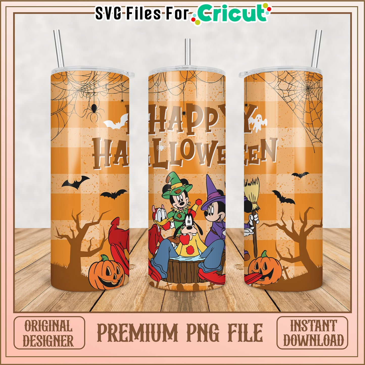 Halloween Tumbler Design PNG File for Cricut Crafting Fun