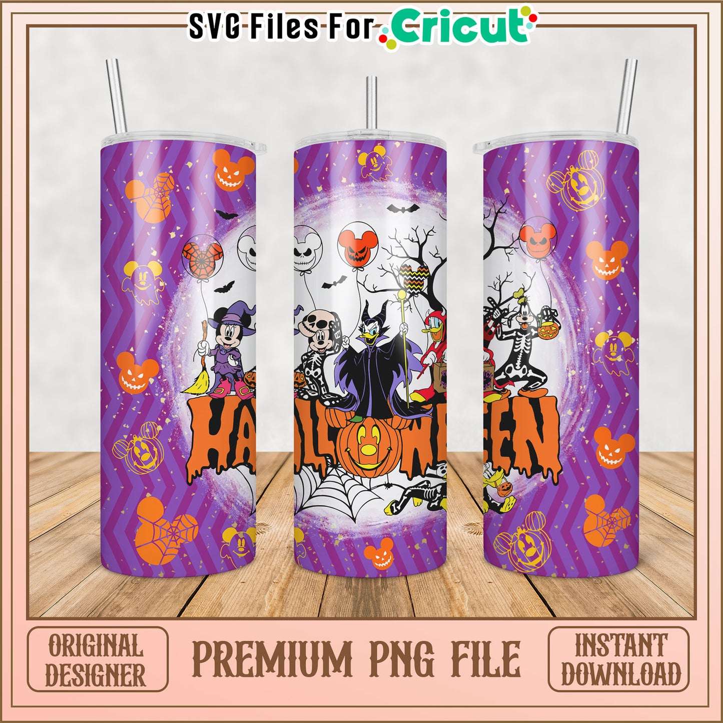 Halloween Tumbler Mockup PNG for Cricut Instant Download Design