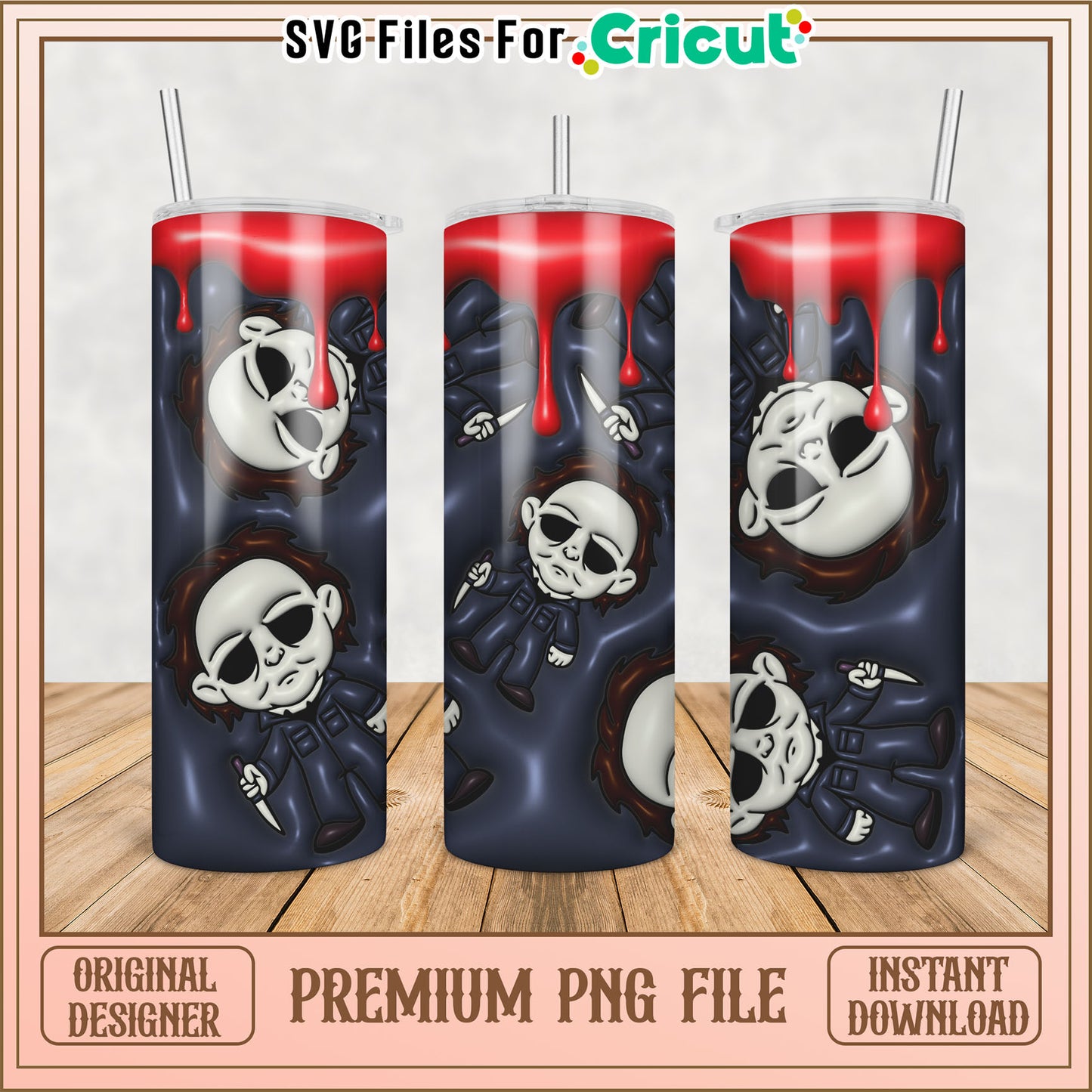 Halloween Tumbler PNG Design Instant Download