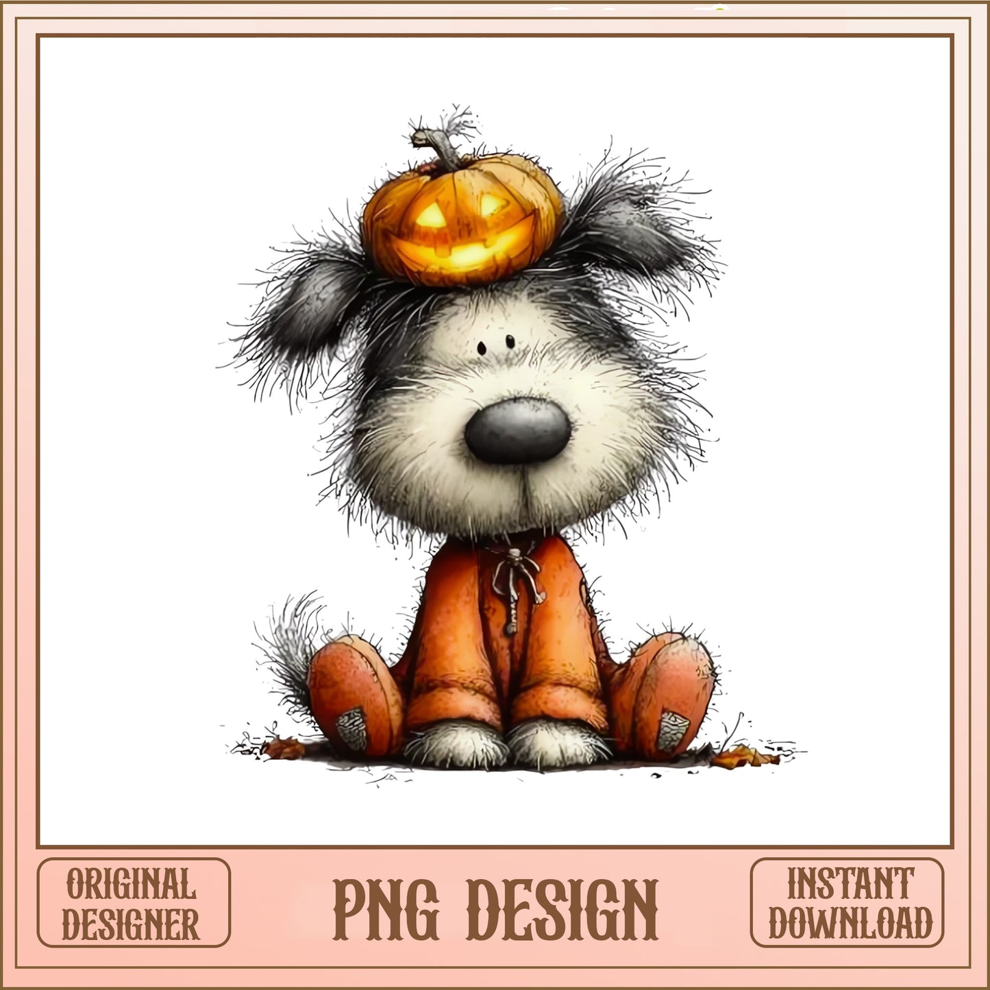 Halloween Cute Dog With Pumpkin PNG, Spooky Dog PNG, Halloween PNG