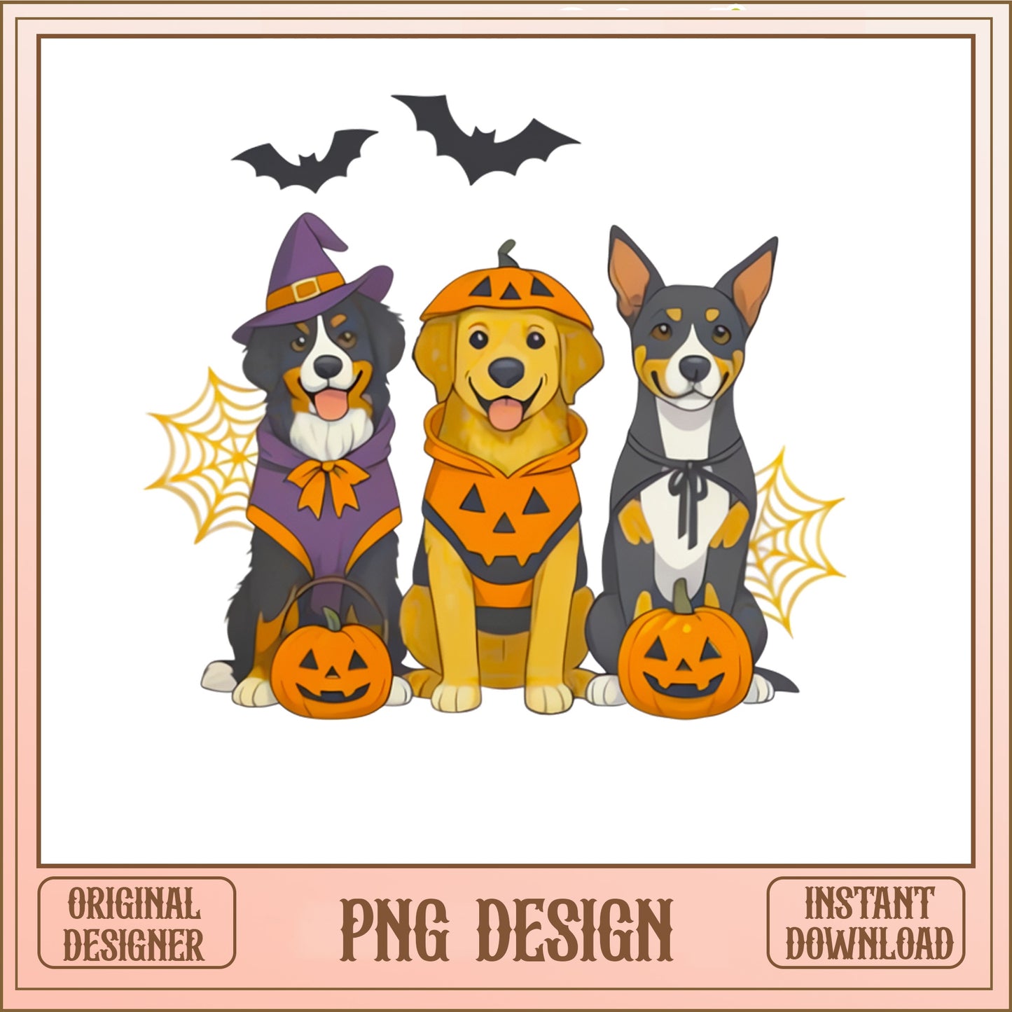 Halloween Dogs In Costumes PNG, Cute Dog Halloween PNG, Spooky Pumpkin Dog PNG