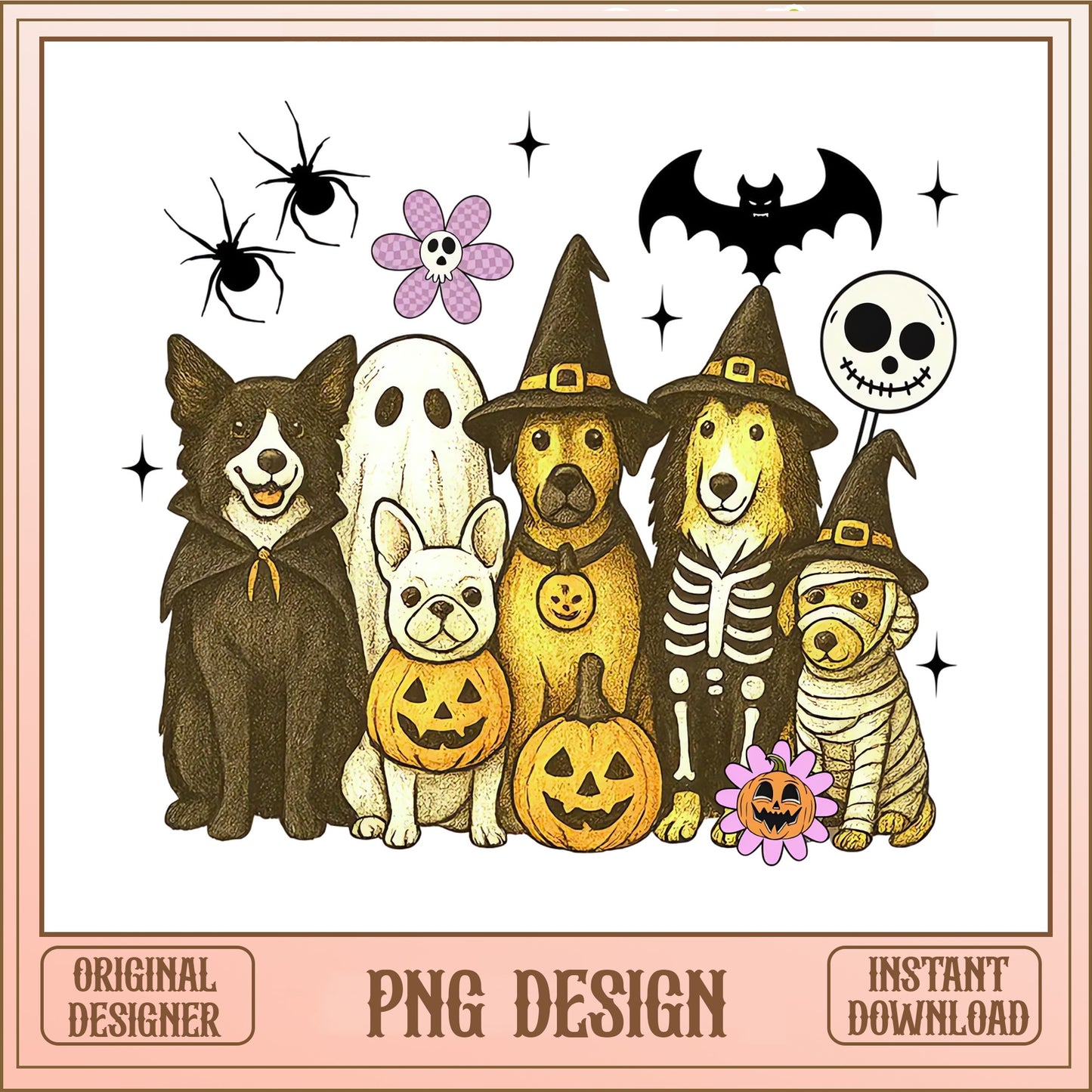 Halloween Dogs In Costumes PNG, Spooky Dog Lover PNG, Halloween PNG