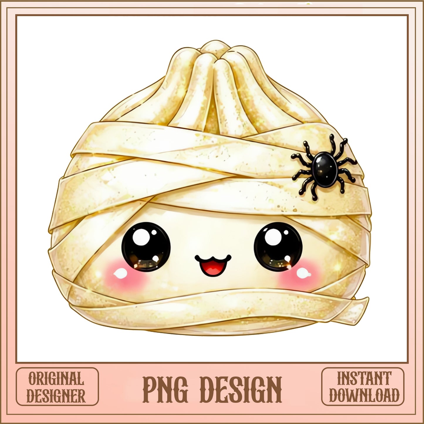Halloween Kawaii Dumpling Mummy PNG, Cute Food Clipart, PNG