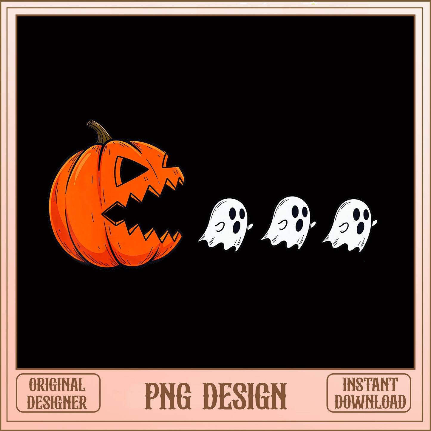 Halloween Pumpkin Eating Ghosts PNG, Jack O Lantern PNG, Spooky PNG