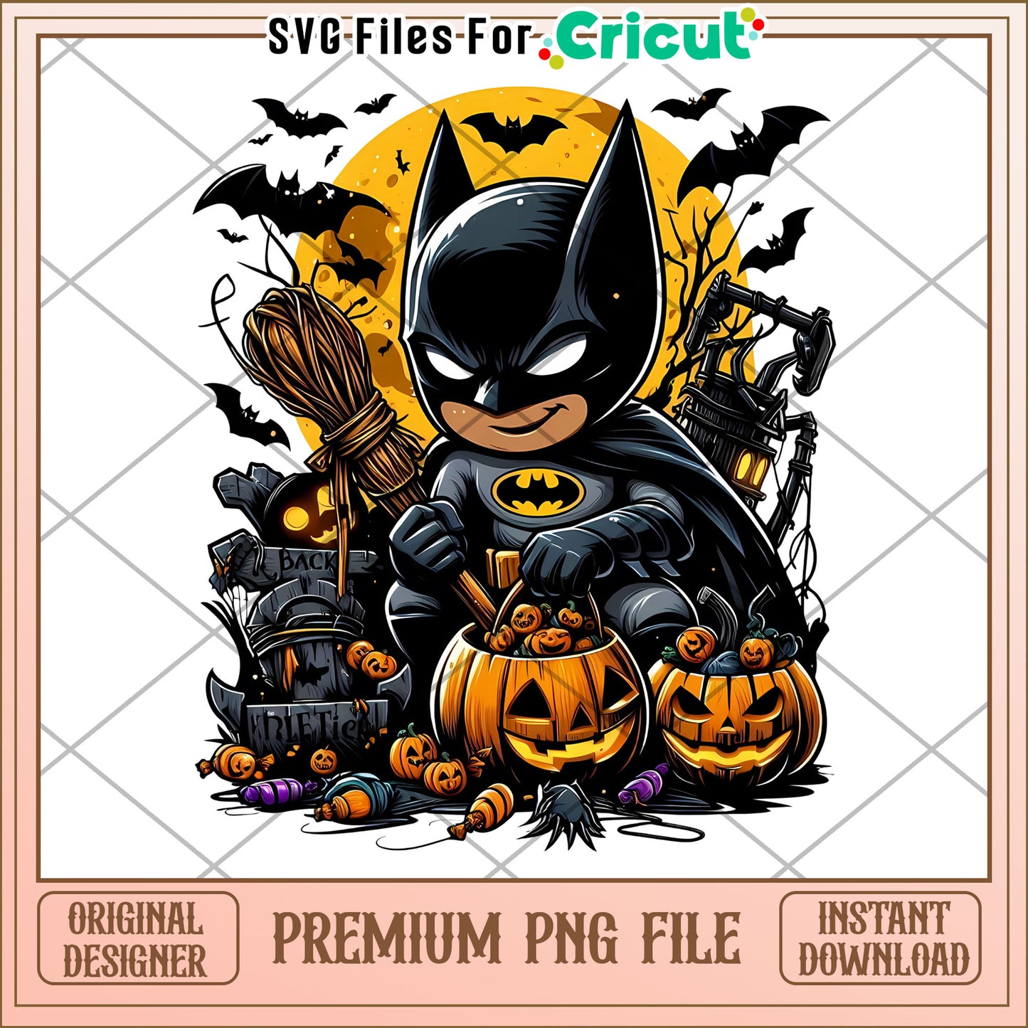 Halloween batman png, halloween season png, cute halloween png
