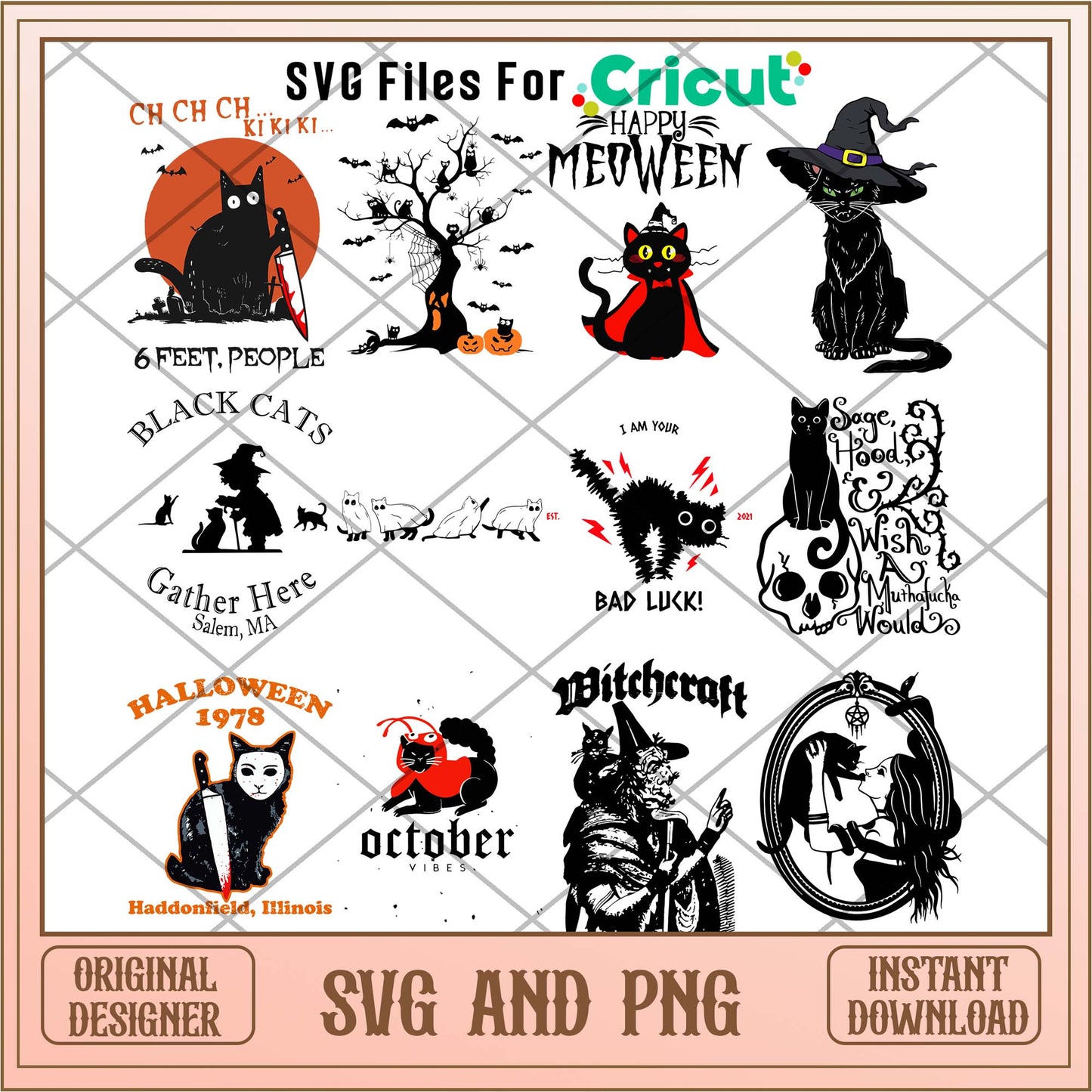 Halloween cat svg bundle, Halloween animal svg - Svgfileforcricut