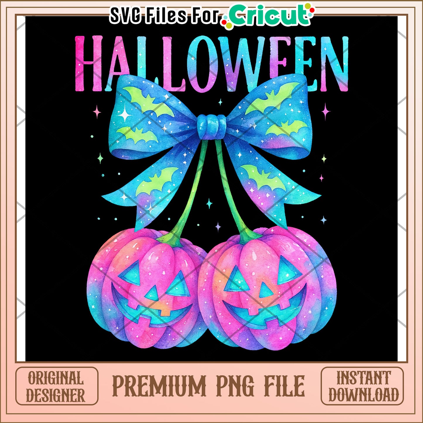Halloween cherry neon png, halloween characters png, halloween cartoons png